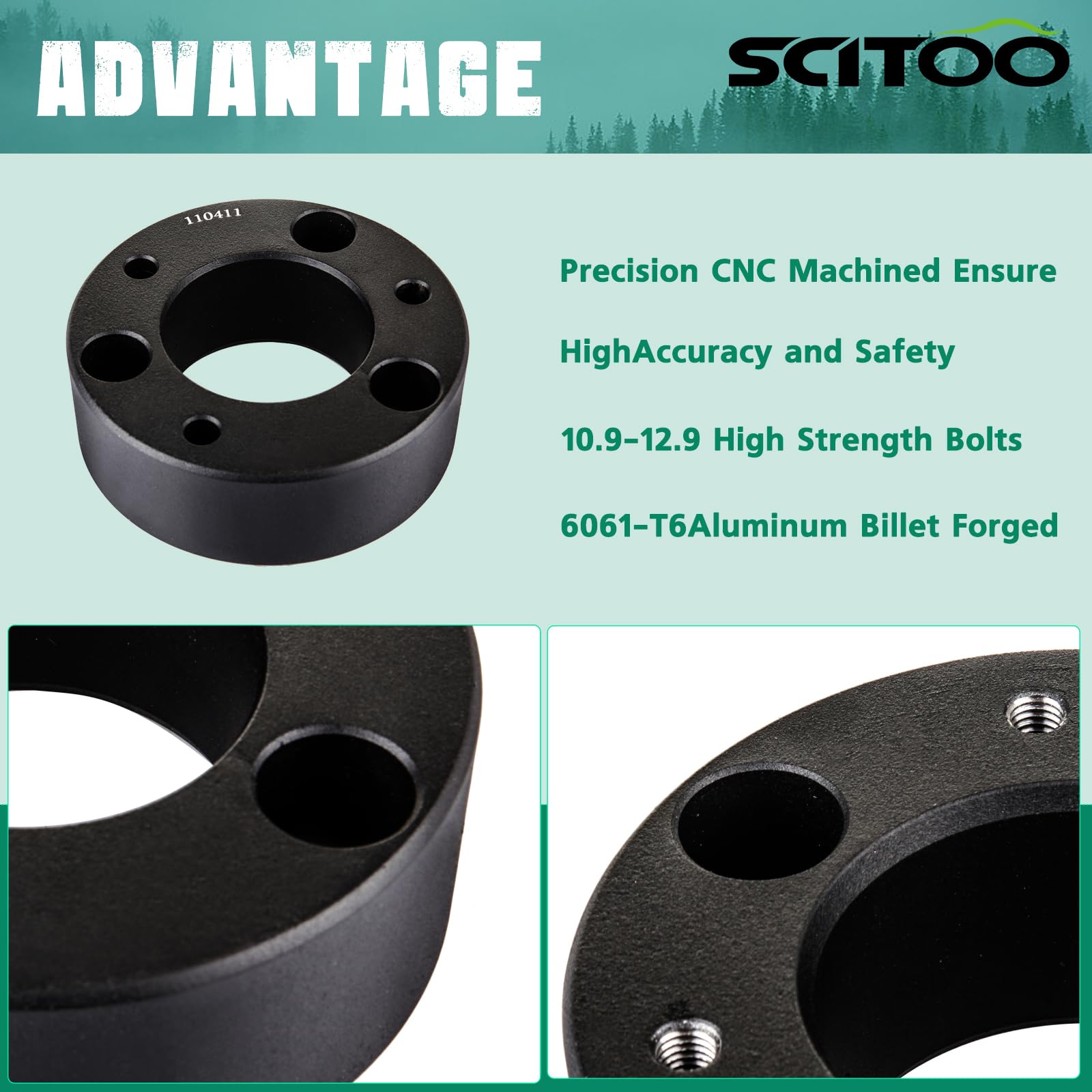 SCITOO 3 inch Front and 2inch Rear Suspension Leveling Lift Kit fit for Ford for F-150 2WD/4WD 4-Door 3.5L Strut Spacers 3 in Th