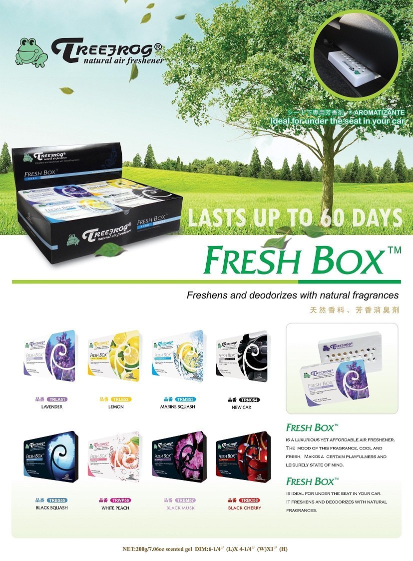 6 Pack Treefrog Natural Air Freshener Fresh Box (Aka Xtreme Fresh) White Peach Scent - Lovely Scent Of Floral And Fresh Peach Fragrance