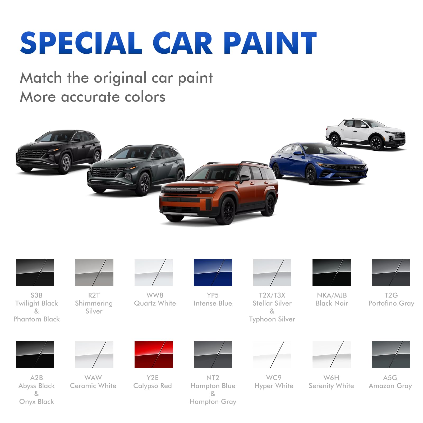 XTryfun YP5 Intense Blue Touch Up Paint Kit - 1 Fl Oz for Hyundai Tucson/Elantra/Ioniq/Venue - Quick & Easy Scratch Repair