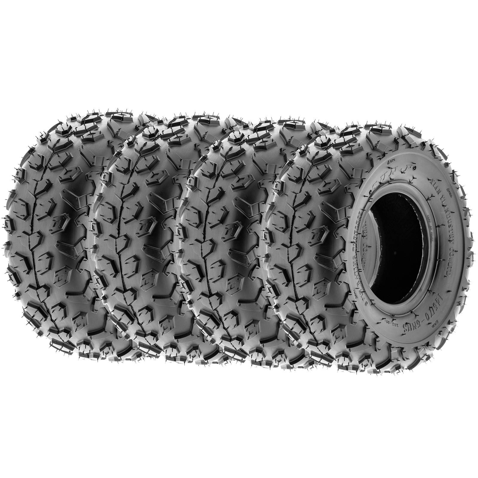 SunF 145/70-6 145/70x6 Light Weight ATV UTV Knobby Tire 6 PR A014 - SET of 4