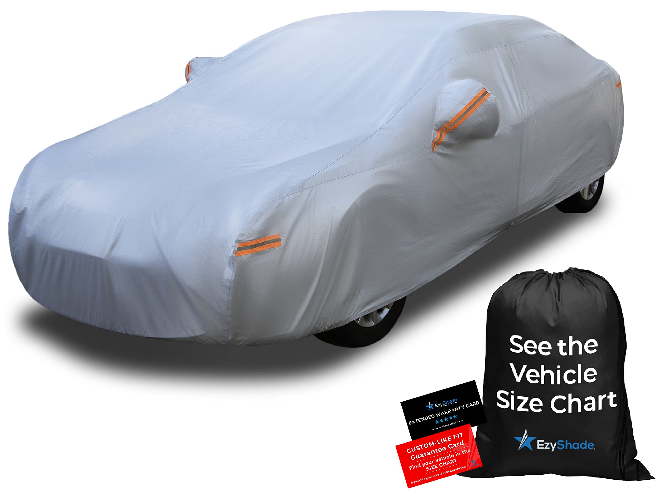 Ezyshade 10-Layer Car Cover Waterproof All Weather. See Vehicle Size-Chart For Accurate Fit. Outdoor Full Exterior Covers For Au