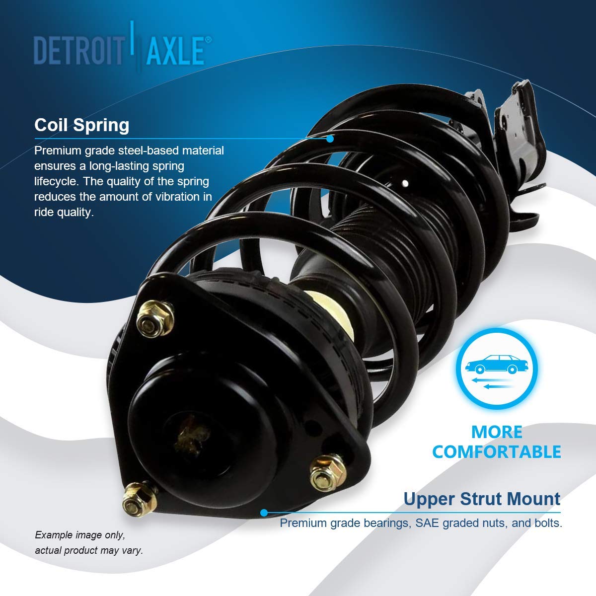 Detroit Axle - Struts Shocks For 08-19 Dodge Grand Caravan 08-16 Chrysler Town & Country [Exc. Nivomat Rear Sus.] 2 Front Struts W/Coil Springs 2 Rear Shock Absorbers Replacement Suspension Kit