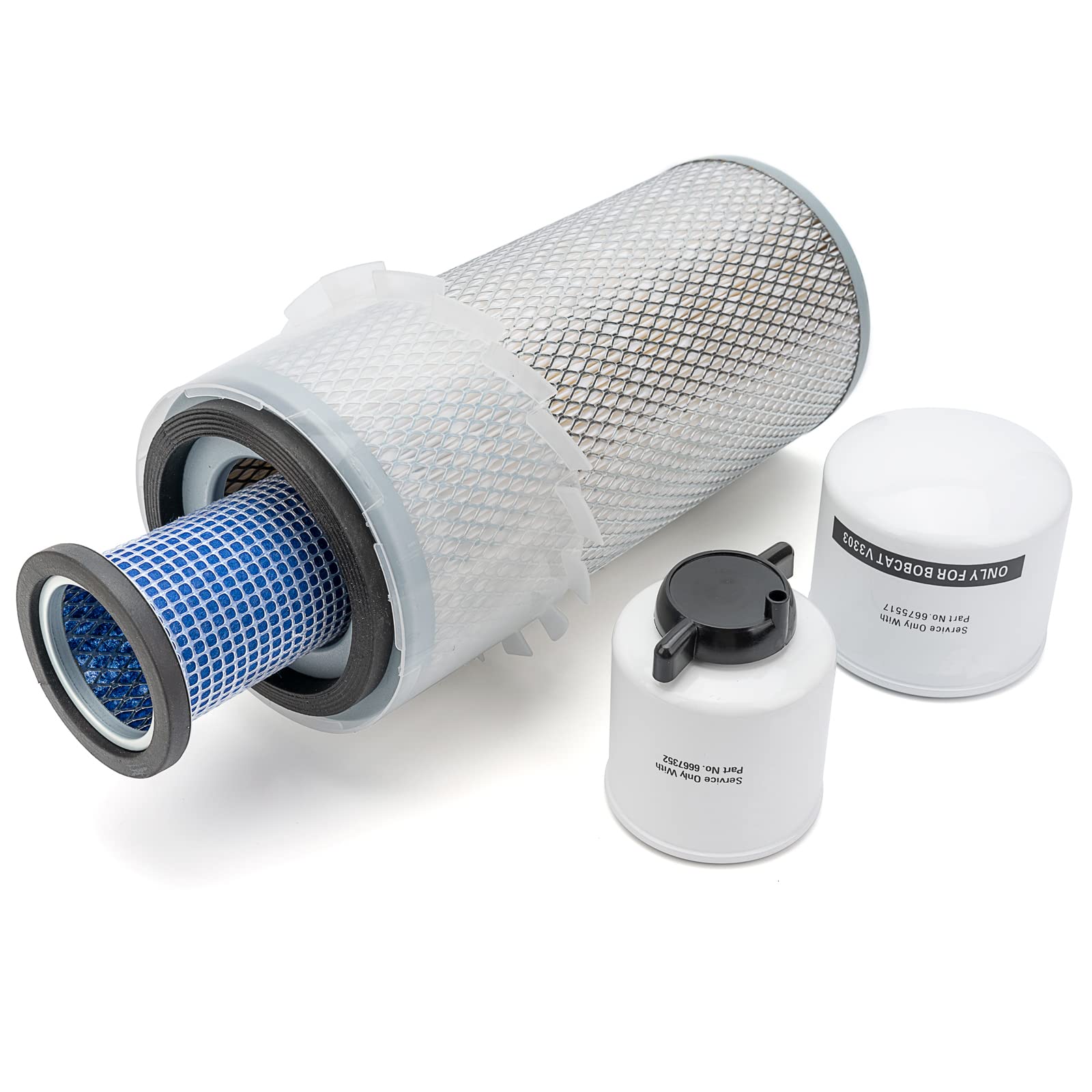 Qagea Air Filter & Oil Filter Kit for Bobcat Models 743, 751, 753, 763, 773, S130, S150, S160, S175, S