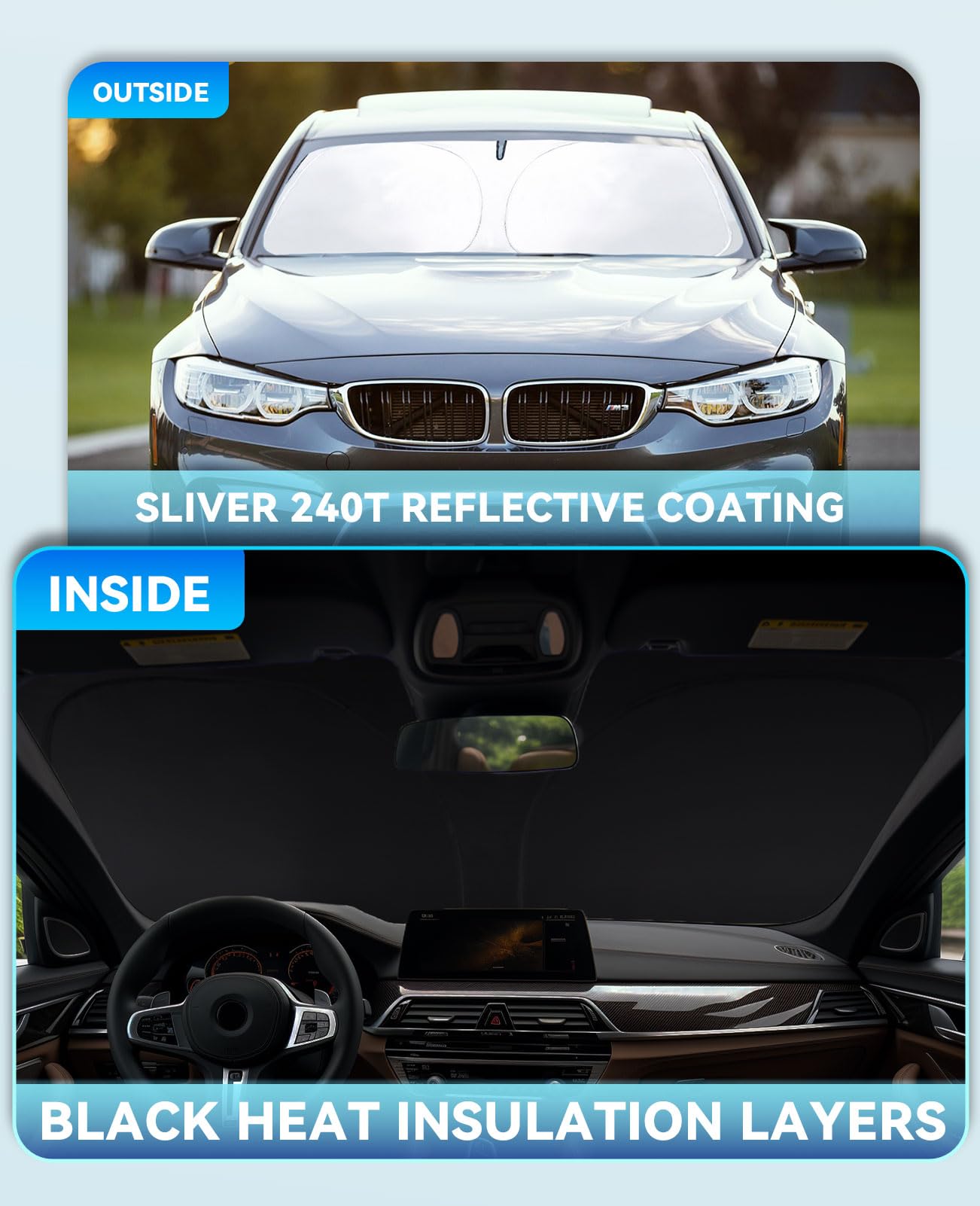 Windshield Sun Shade Car Sunshade For Chevrolet Camaro Coupe 2016-2023 2024 2025 Accessories Windshield Cover For Chevy Camaro C