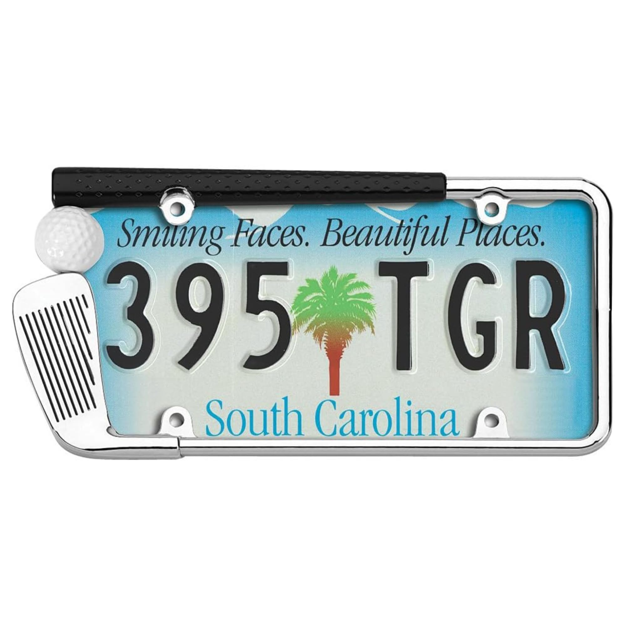 Rock Tamers Cruiser Accessories 19509 Golf Club License Plate Frame - Chrome/Painted, Standard