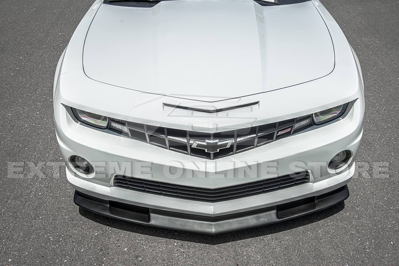 Replacement for 2010-2013 Chevrolet Camaro SS Models | TL1 Style ABS Plastic Primer Black Front Bumper Lower Spoiler Lip Splitte