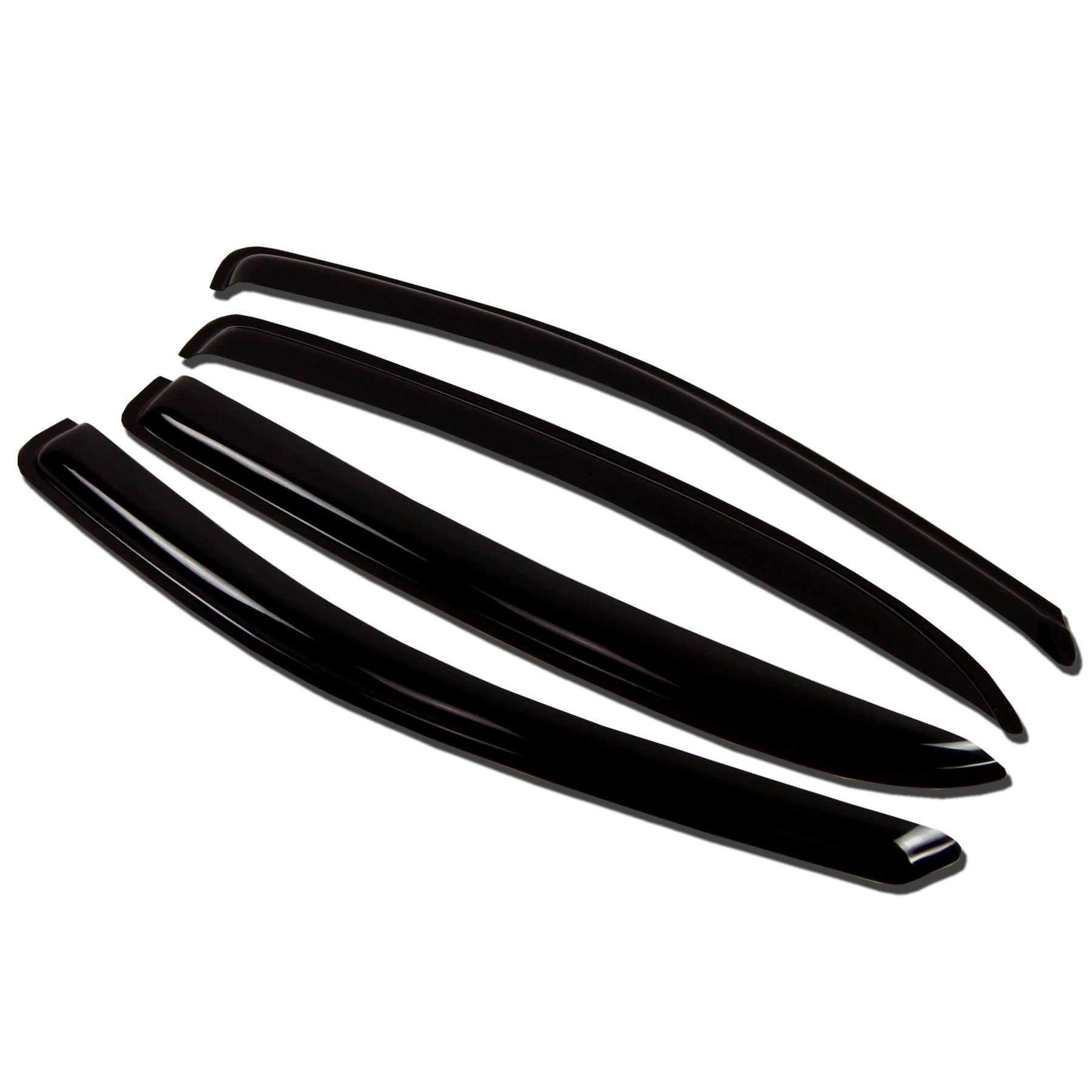 Tuningpros Wv-173 Window Visor Deflector Rain Guard Dark Smoke 4-Pc Set