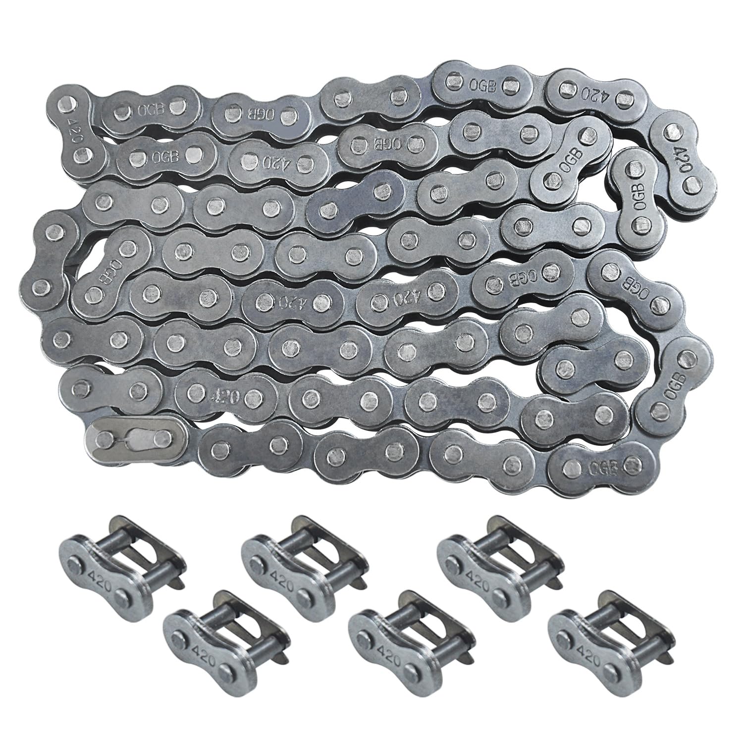 HOLATO Rear #420 Drive Chain 90 Links + Master Link for Coleman 196cc 212cc 6.5hp CT200U CT200U-EX BT200X Baja Warrior Hensim MB