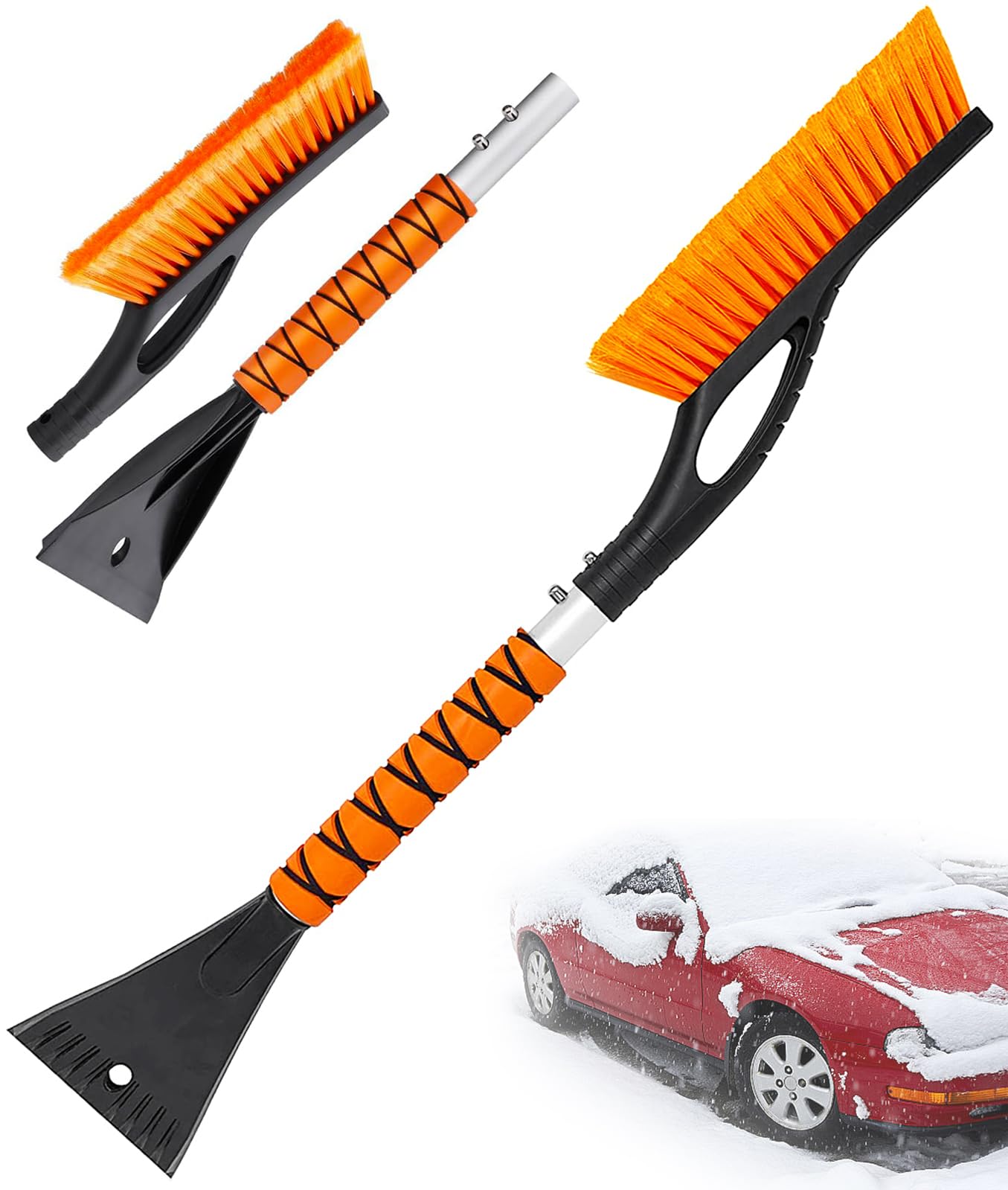 Car Snow Brush And Ice Scrapers For Car Windshield, Comfortable Foam Grip, 27'' Snow Brush For Car, Trucks, Suvs, Winter Car Acc