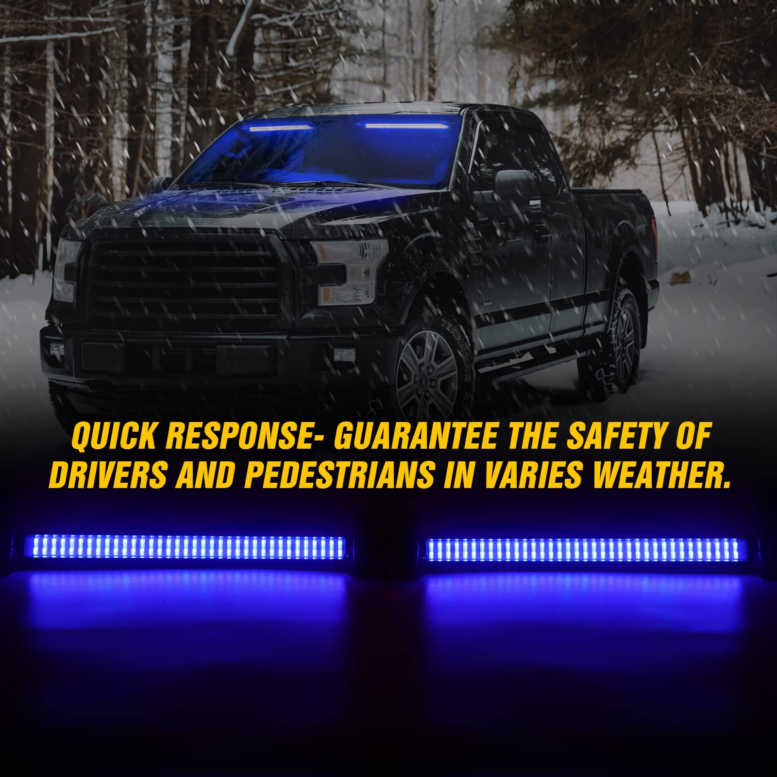 XRIDONSEN 2 in 1 Emergency Dash Traffic Advisor Strobe Lights Bar - Blue, Model XR-108 for Law Enforcement Vehicles & Trucks