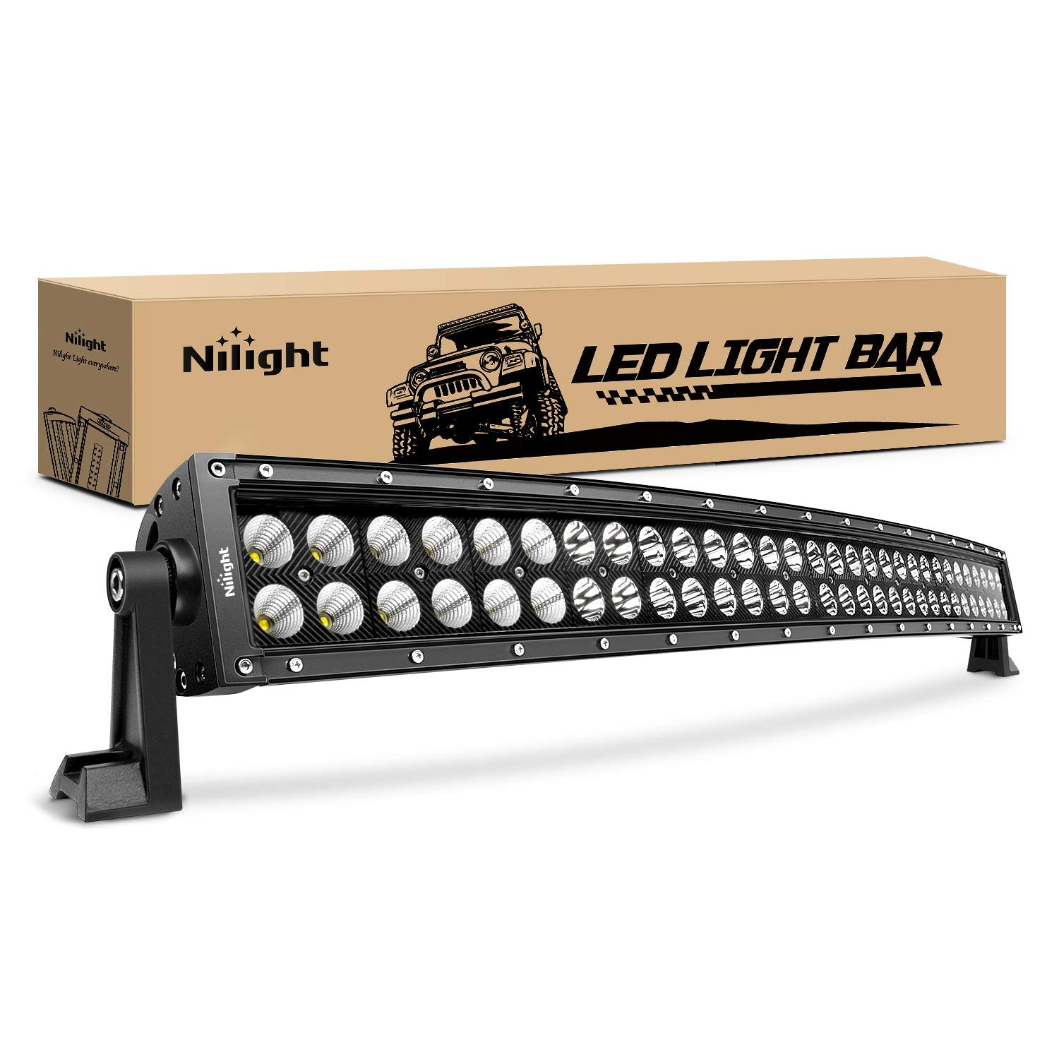 Nilight Led Light Bar 22Inch 120W 8400Lm Spot Flood Combo Driving Lamp Roof Bumper Off Road Led Work Lights Pods For Van Camper