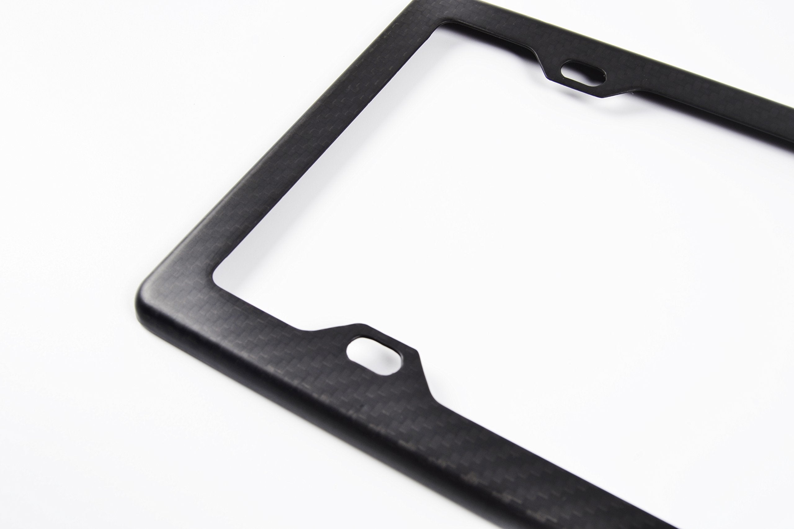 BLVD-LPF OBEY YOUR LUXURY 100% Real Carbon Fiber License Plate Frame with Slim 4 Holes & Matching Screw Caps | Matte Black Licen