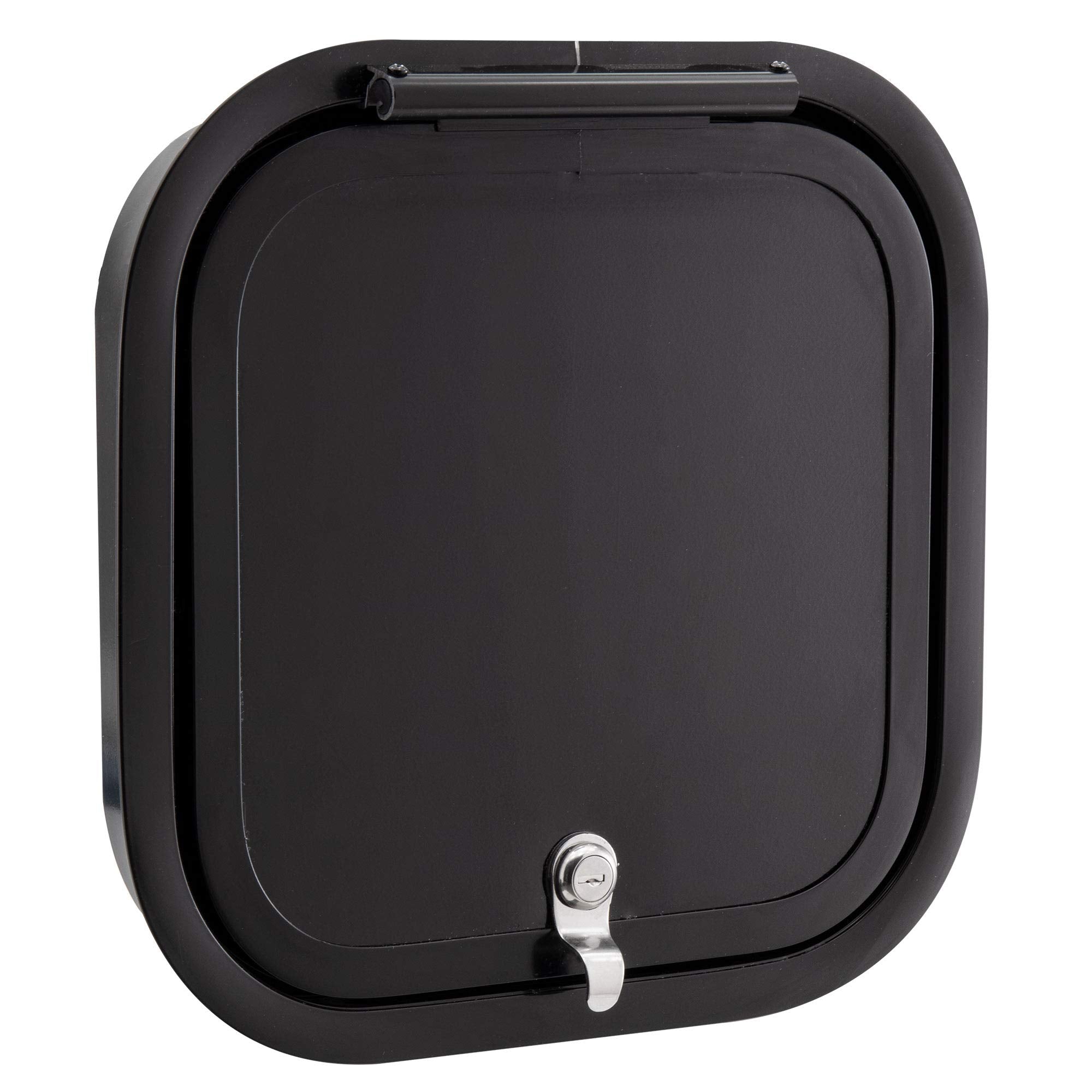 RecPro RV Baggage Door | Rounded Corners | Camper | Compartment Door | Black Fiberglass (12 W x 12 H) | Made in America