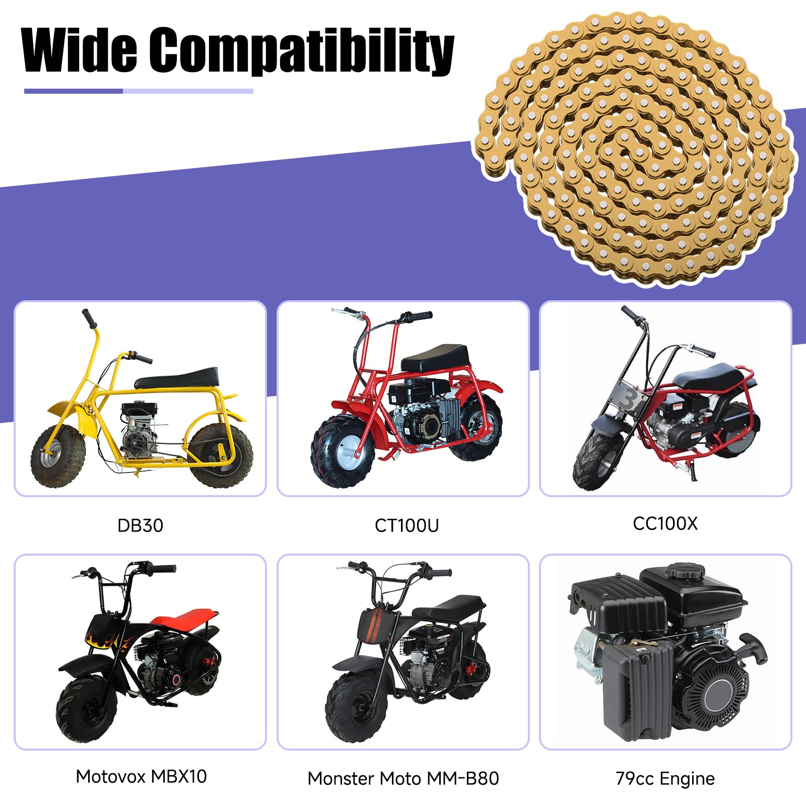 CILOYU Mini Bike Chain Breaker, 35 Chain, Alloy Steel, Gold, Model CO-CH35-GN, Compatible with Coleman, Baja, Motovox, Predator, Mega Moto