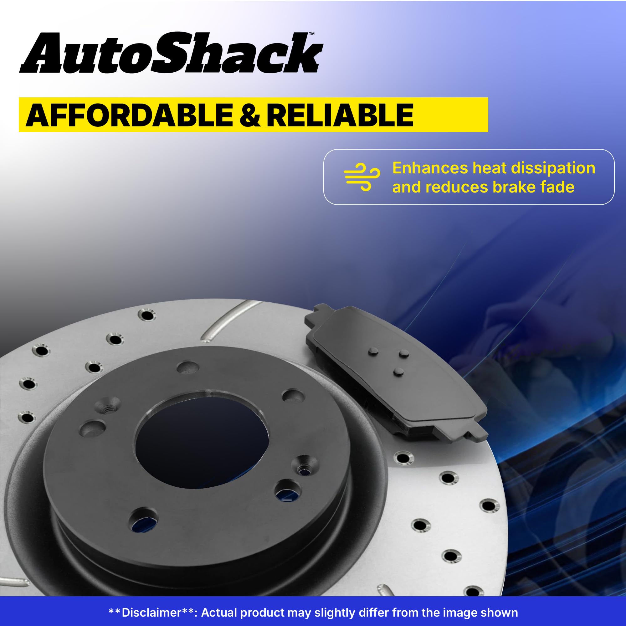 Autoshack Pair Of 2 Rear Drilled And Slotted Brake Rotors Black And Ceramic Pads Set Driver And Passenger Side Replacement For Chevrolet Silverado 1500 Tahoe Suburban Gmc Sierra 1500 Yukon Xl Brkpk566