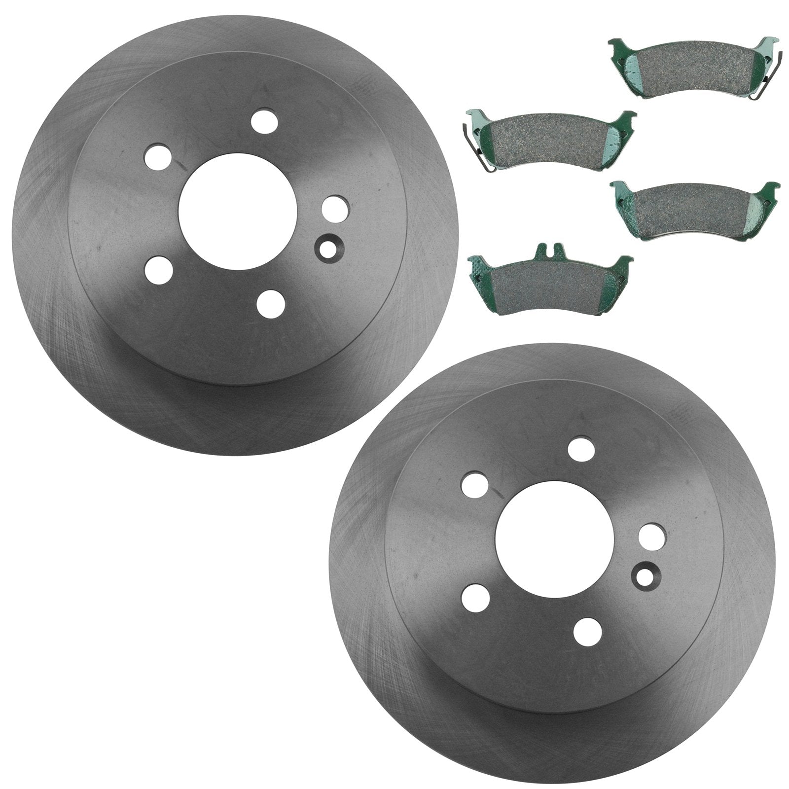 Trq Rear Brake Pad & Rotor Kit Brake Pads Brake Rotor Ceramic Compatible With 1998-2003 Mercedes-Benz Ml320 2003-2005 Ml350 1999
