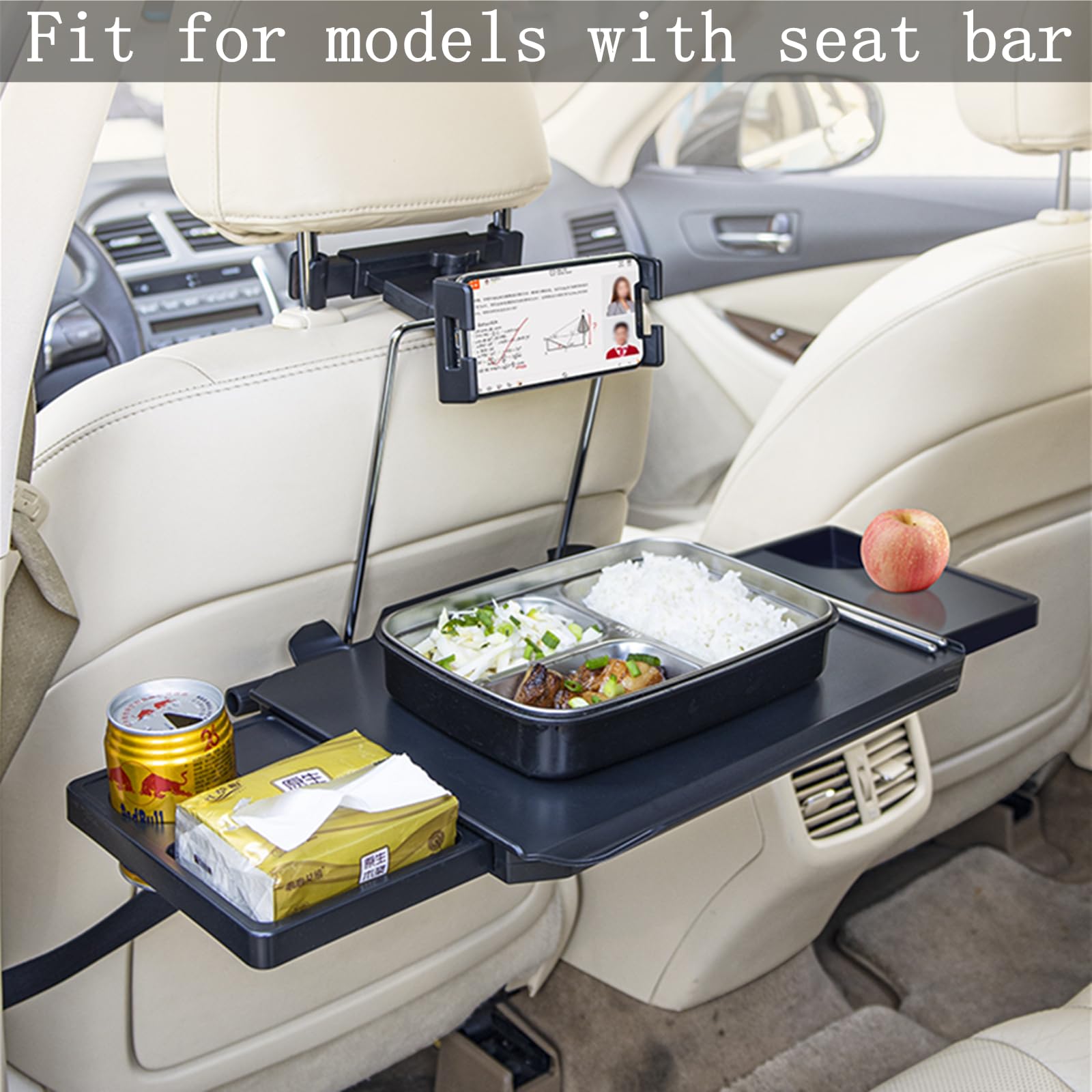 HZGAMER 2 in 1 Large Car Steering Wheel Tray & Back Seat Table with Phone Holder, ABS Plastic, Model a2bc47c1-51be-4698-af74-