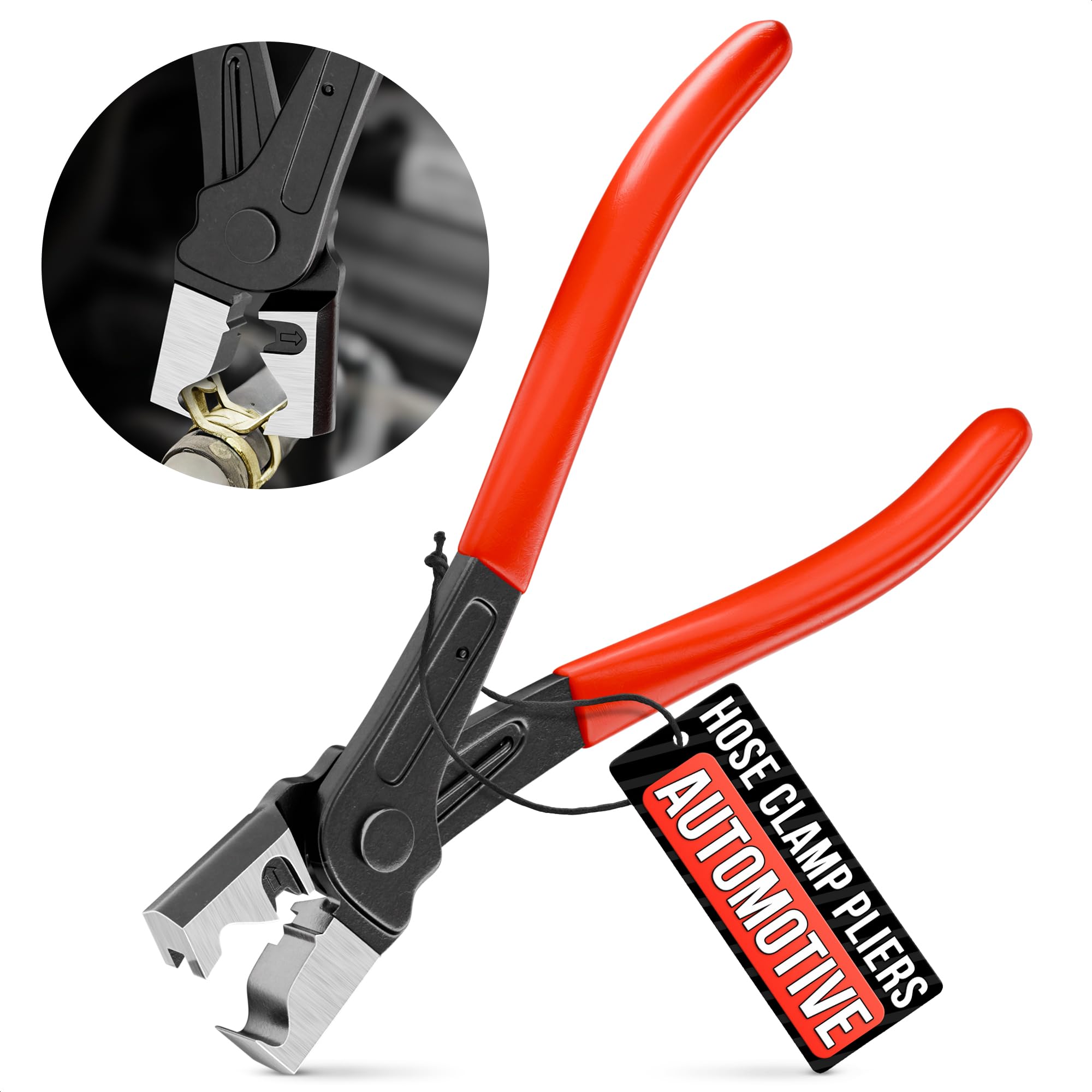 CV Boot Clamp Pliers - Car Hose Clamp Pliers Automotive - 6.97 Forged Steel Tool with Non-Slip Grip and Spring Gate Design for C
