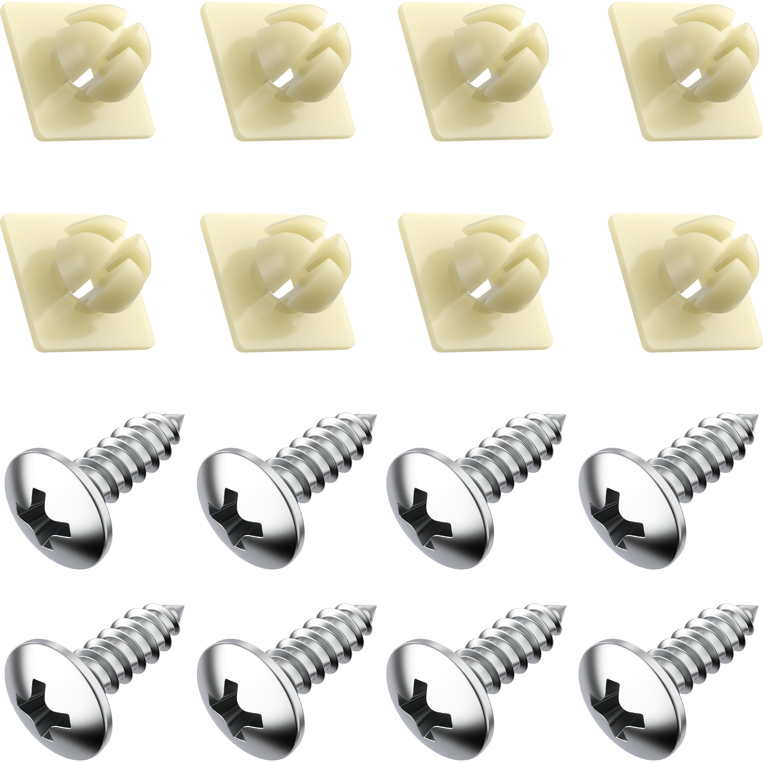 Prime Ave Stainless Steel Screws With Nylon Inserts For Securing License Plates, Frames & Covers 4755299 3907444 A11719 (Set Of