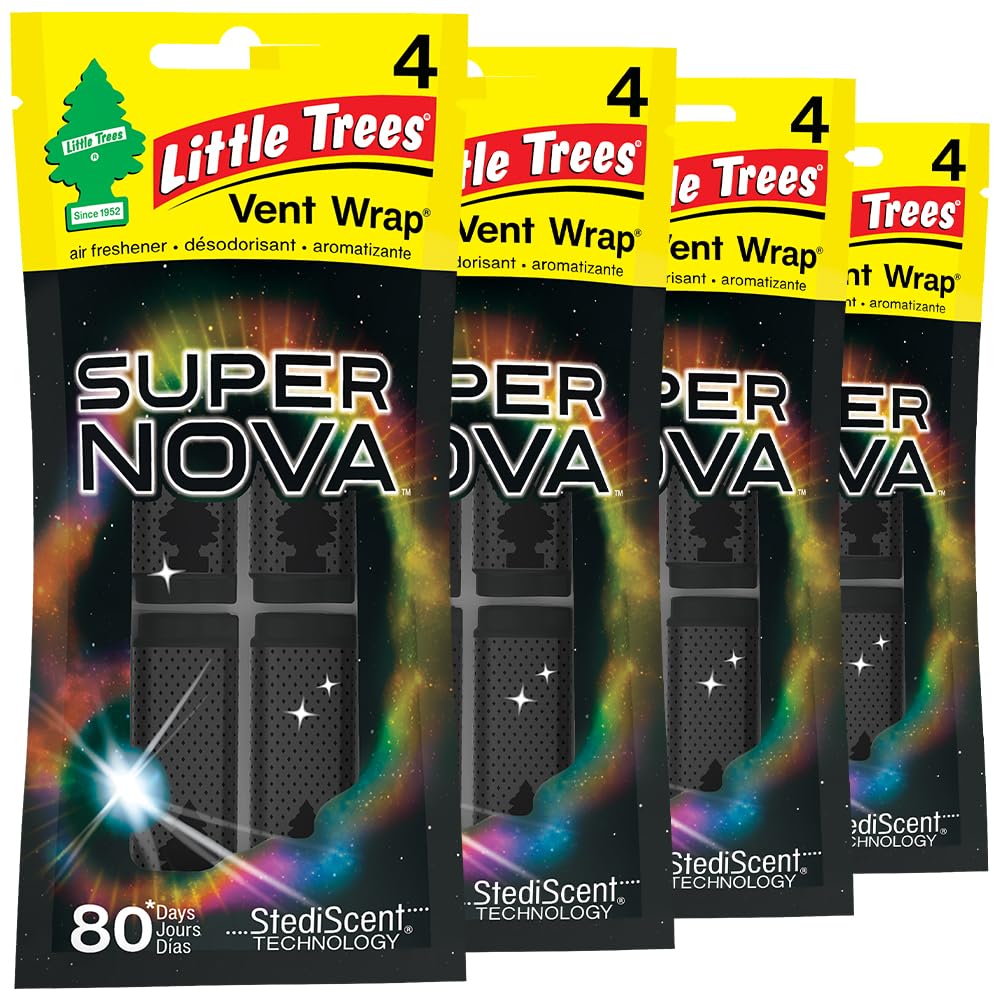 LITTLE TREES Car Air Freshener - Vent Wrap, Long-Lasting Scent, Supernova, Model CTK-52746-24, 16 Fresheners