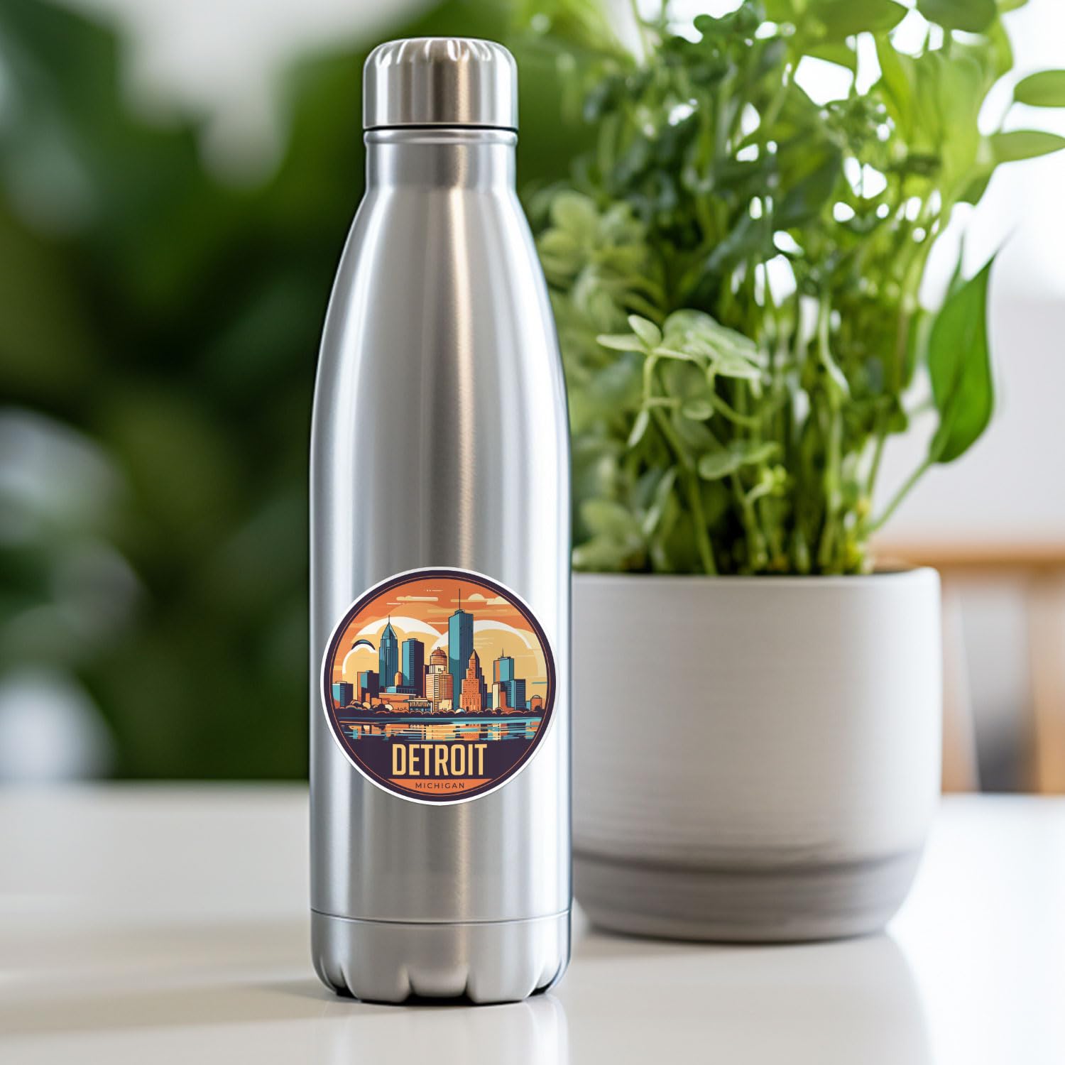 Detroit City Sticker - Waterproof Vinyl Decal for Car Bumper, Laptop, Water Bottle, Wall, and Window, Size - 5'' Longer Side
