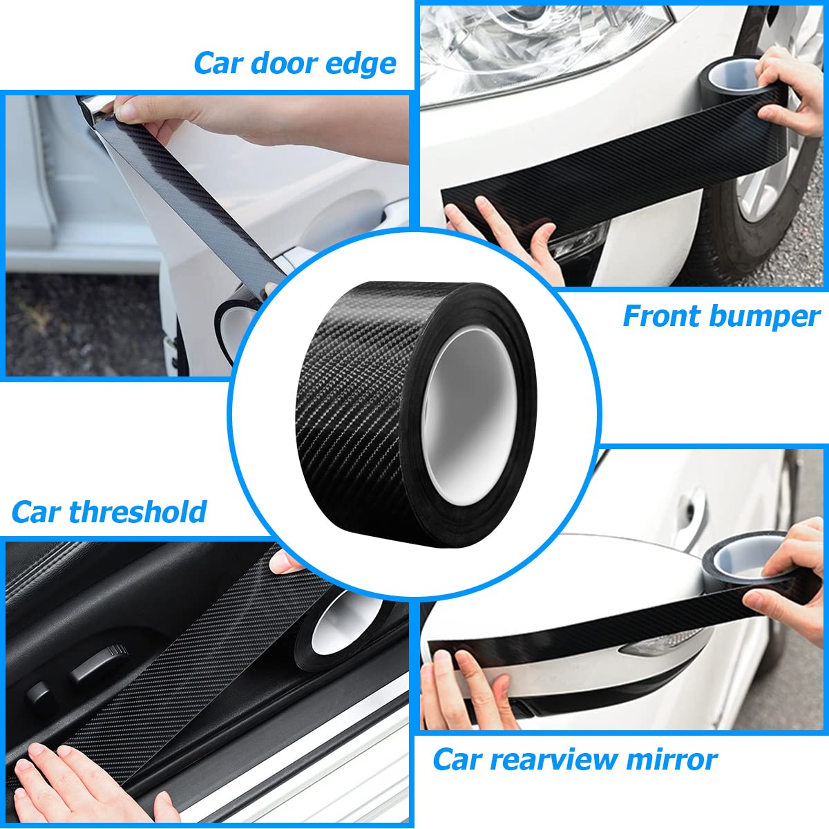 Car Door Edge Entry Guards, 5D Carbon Fiber Anti-Collision Waterproof Protector Tape, Scratch Cover Strip Sticker For Car Door S