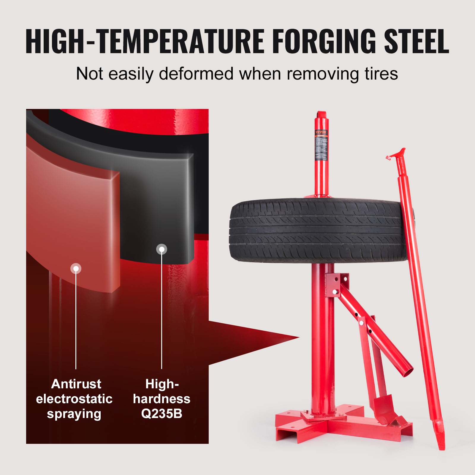 VEVOR Manual Tire Changer, Portable Hand Bead Breaker Mounting Tool for 8-16 Tires, Compatible with Car Truck Trailer, Tire