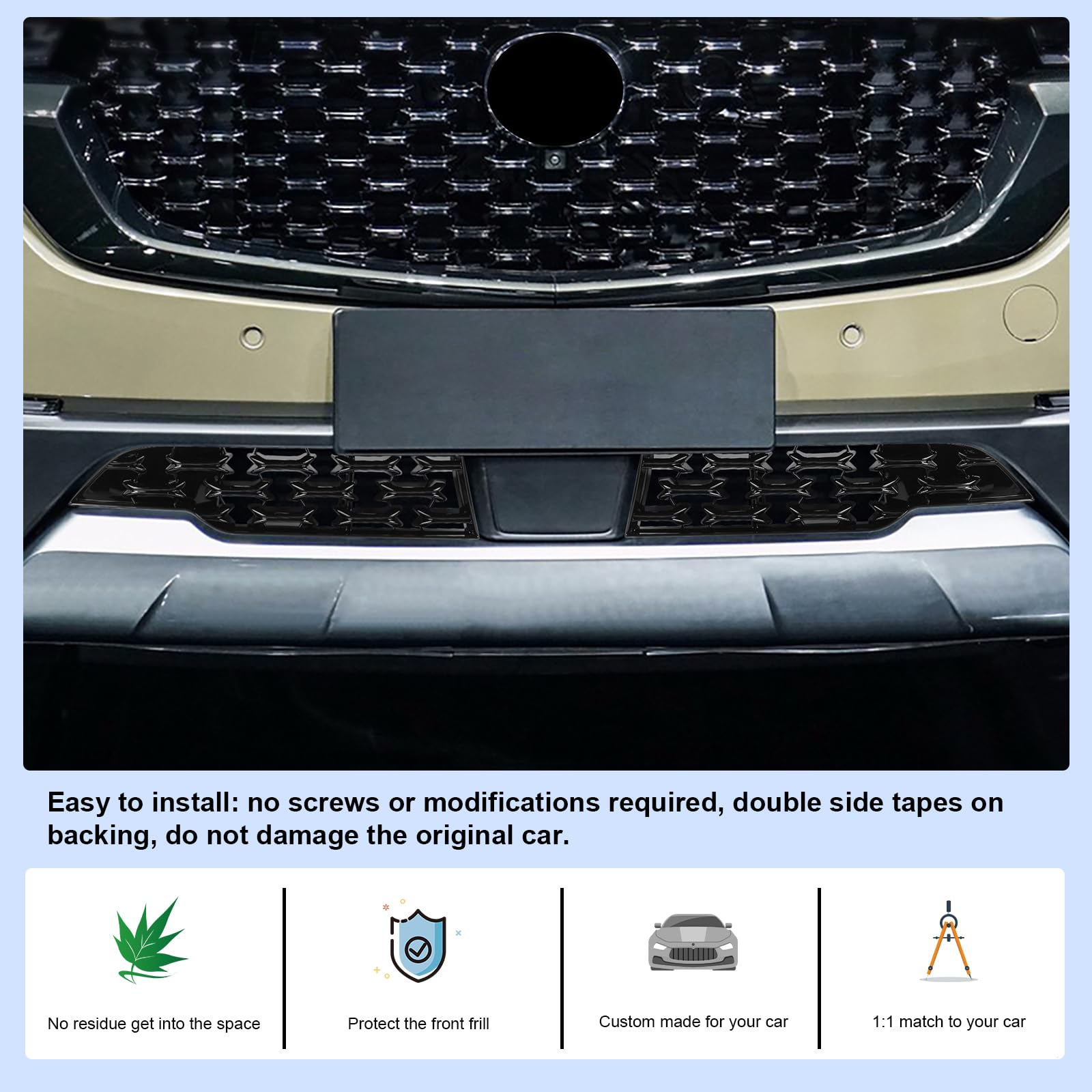 CDEFG CX-50 Front Grill Mesh Inserts, ABS Material, 2PCS, for 2023-2025 Mazda CX-50 Car Exterior Accessories