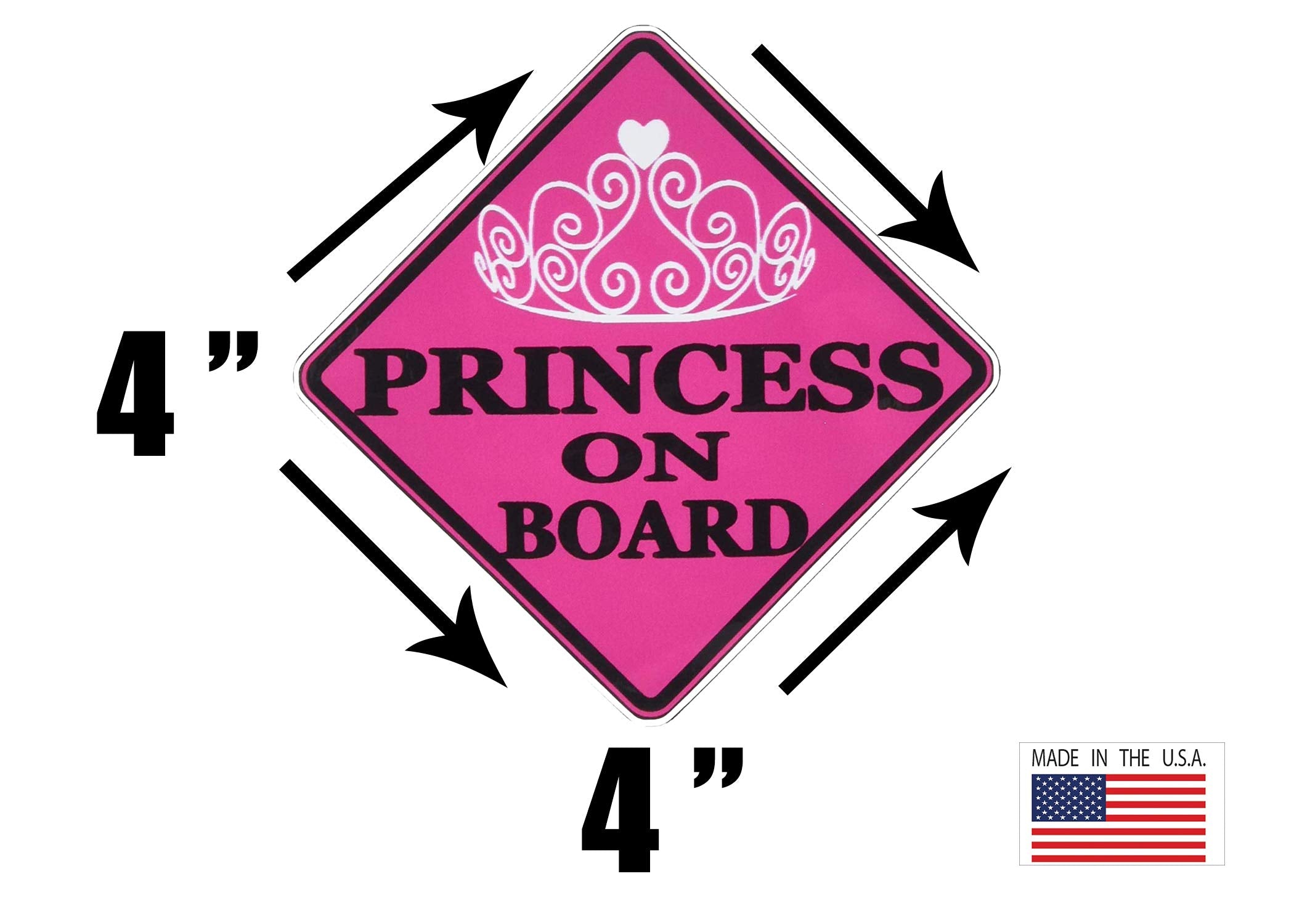 Rogue River Tactical Pink Princess On Board Sticker - Vinyl Car Decal for Safety - Model KDWVM1127 - Perfect for Girls and Daughters
