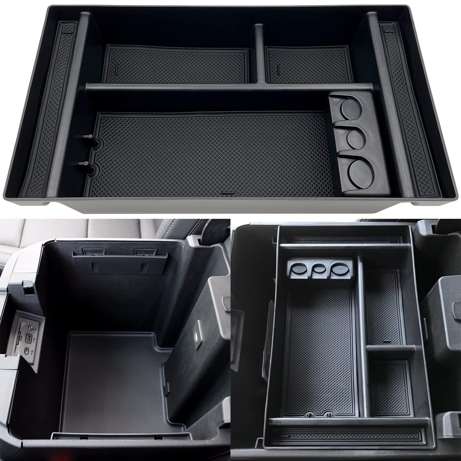 JOJOMARK Center Console Organizer Tray fits for 2019-2022 GMC Sierra/Chevy Silverado 1500 Accessories, 2020-2021 2022 2023 Silve