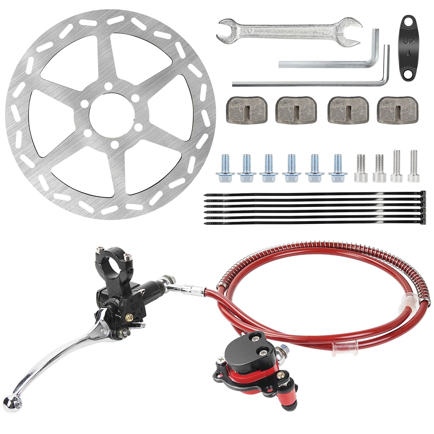 SENJWARM Mini Bike Hydraulic Disc Brake Kit, with Hand Brake Master Cylinder Caliper 50 inch, Compatible with Mini Bike Baja Doo