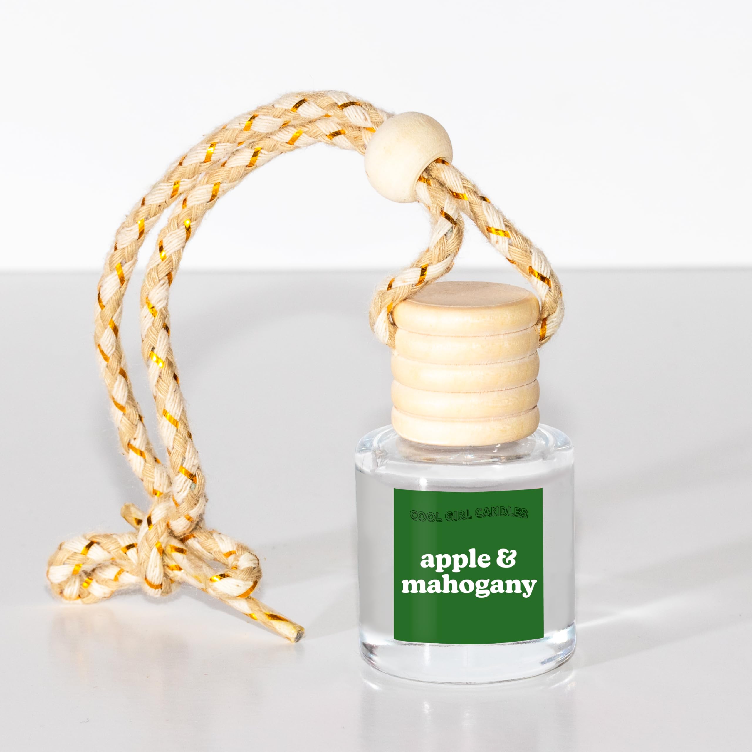 Coolgirlcandles Apple & Mahogany Car Hanging Fragrance Oil Diffuser Car Air Freshener Diffuser For Essential Oils, Scents Aromat