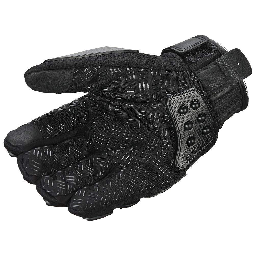 Steel Outdoor Knuckle Motorcycle Motorbike Powersports Safety Gloves (Xx-Large, Black)