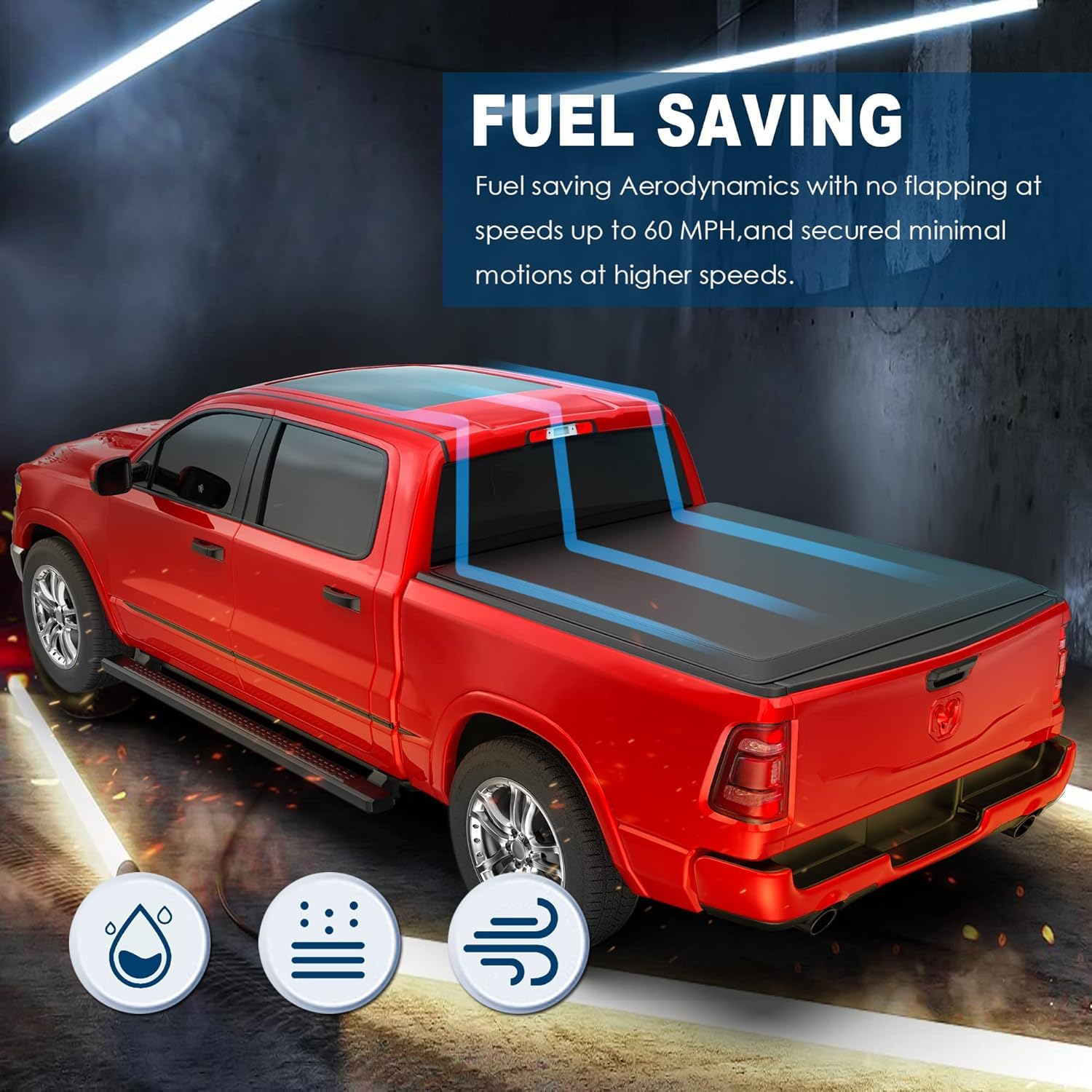 MOSTPLUS Soft Quad FOLD Truck Bed Tonneau Cover for 2002-2026 Dodge Ram 1500 & 2003-2026 Ram 2500/3500 - 6