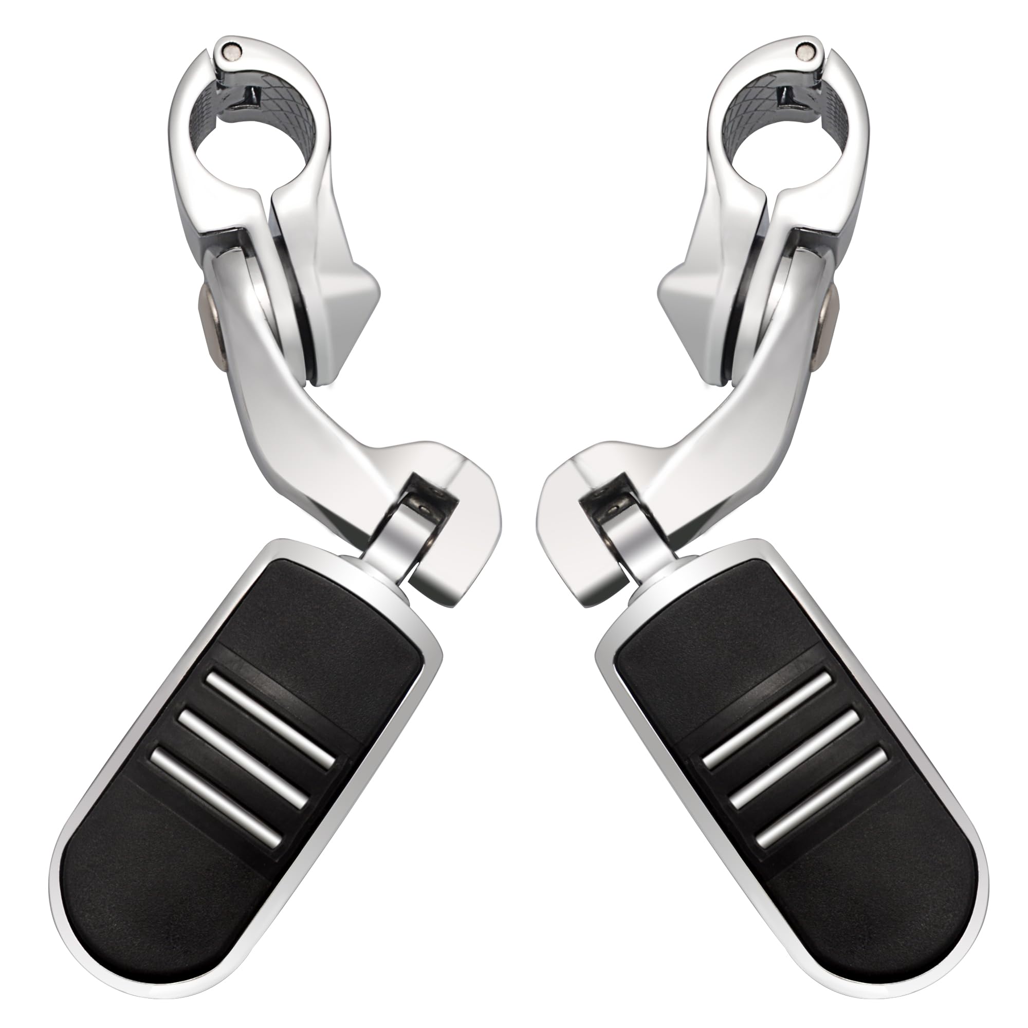 Hokuotolite Short Angled Adjustable Highway Footpegs,1.25Inch Highway Engine Guard Foot Pegs For Harley Davidson Touring Electra