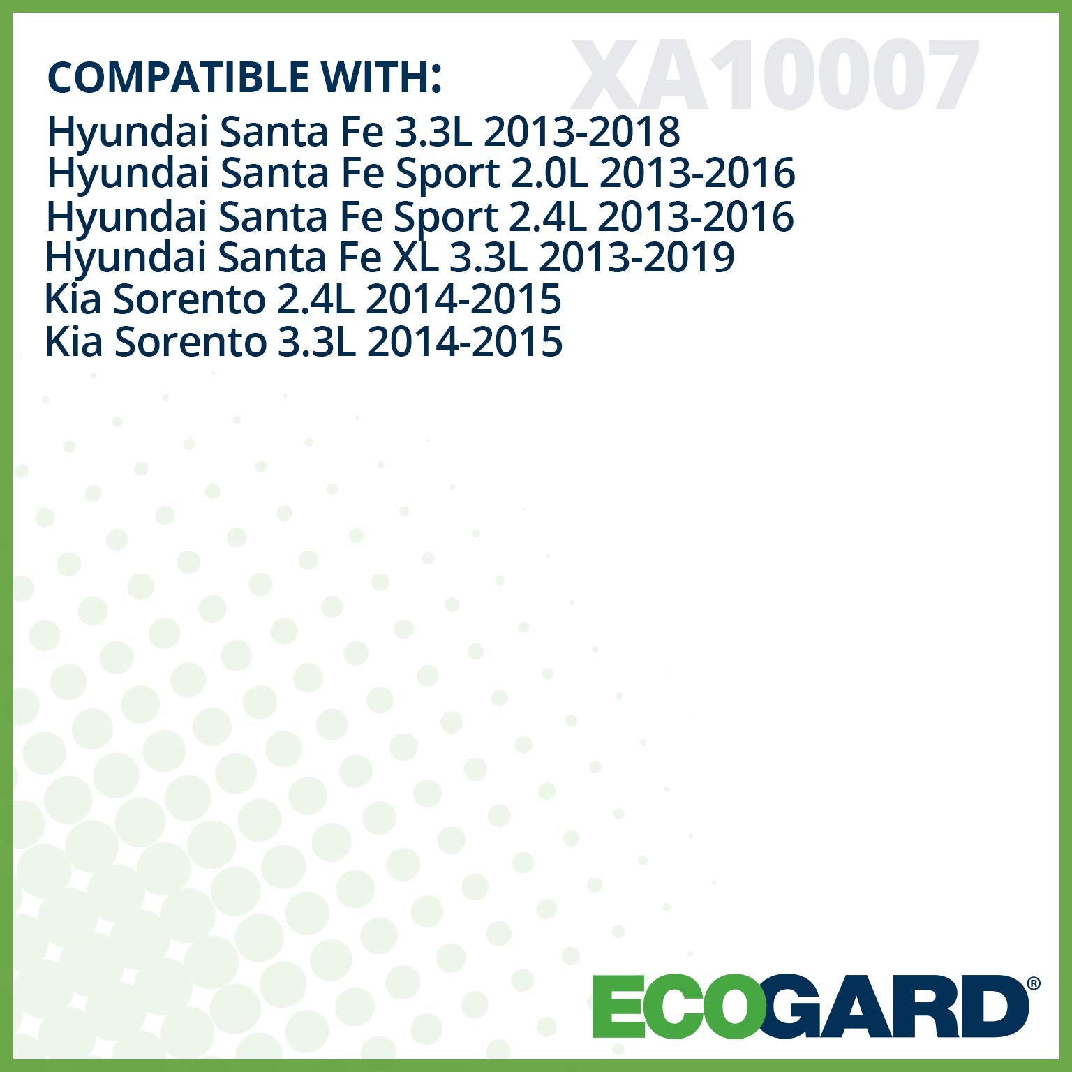 ECOGARD XA10007 Premium Engine Air Filter Fits Hyundai Santa Fe Sport 2.4L 2013-2016, Santa Fe 3.3L 2013-2018, Santa Fe Sport 2.