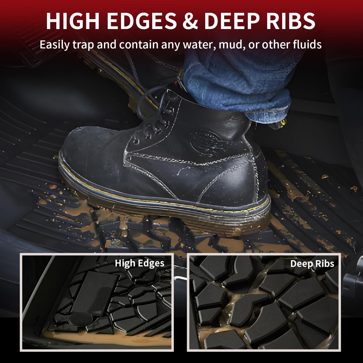 Lasfit Floor Mats & Trunk Mat For Jeep Grand Cherokee 2013 2014 2015 All Weather Tpe Custom Fit Car Mats Floor Liners Cargo Line