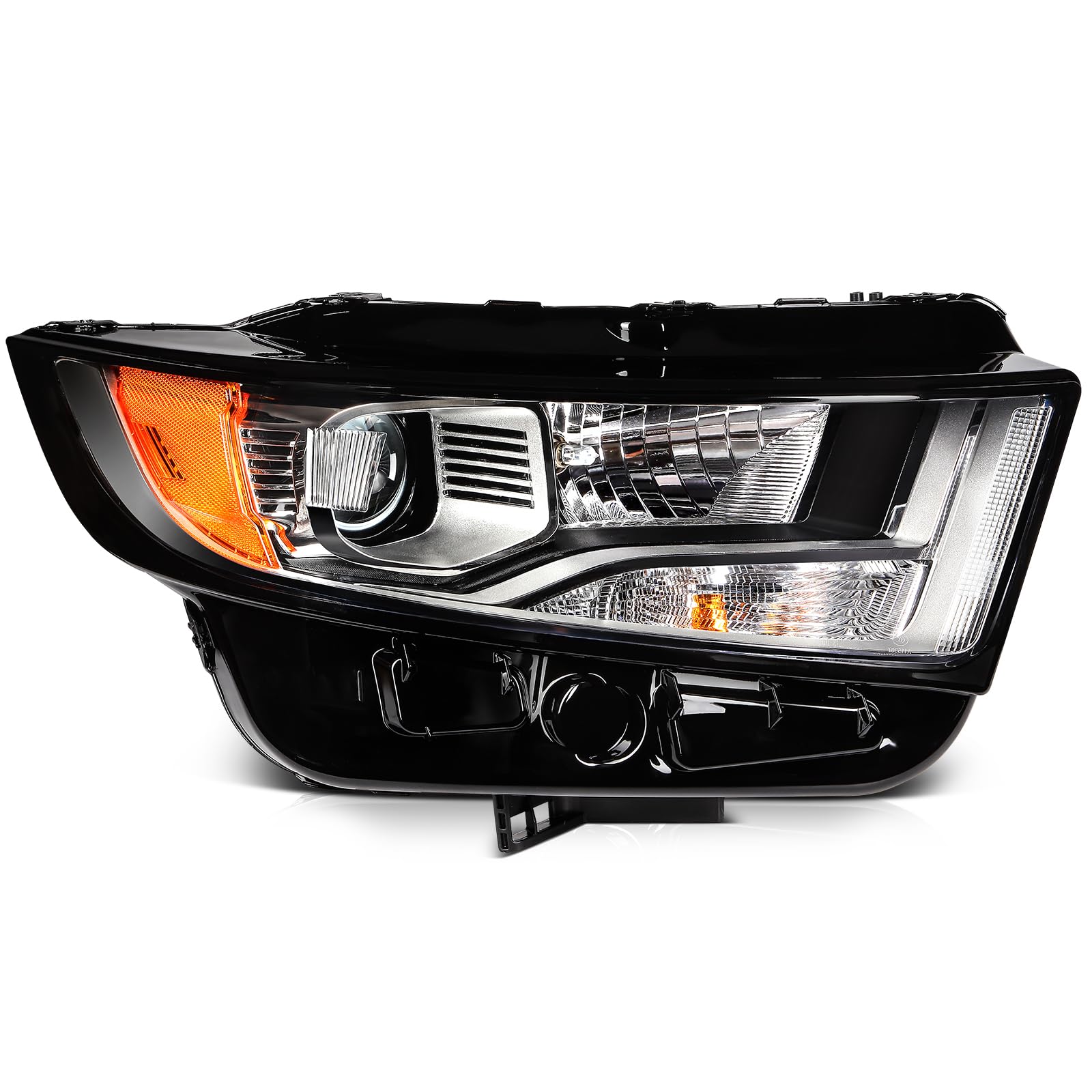 LBRST Headlight Fit 2015-2018 for Edge Black Housing Amber Reflector Pair Headlight Assembly FT4Z13008A