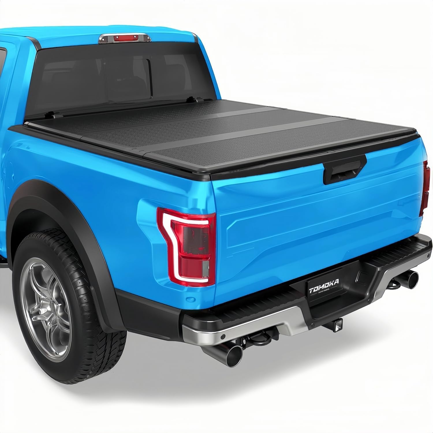 TOMOKA 4.6ft FRP Hard Folding Truck Bed Tonneau Cover Compatible with 2022 2023 2024 2025 Ford Maverick 4.5ft Bed | Solid & Wate