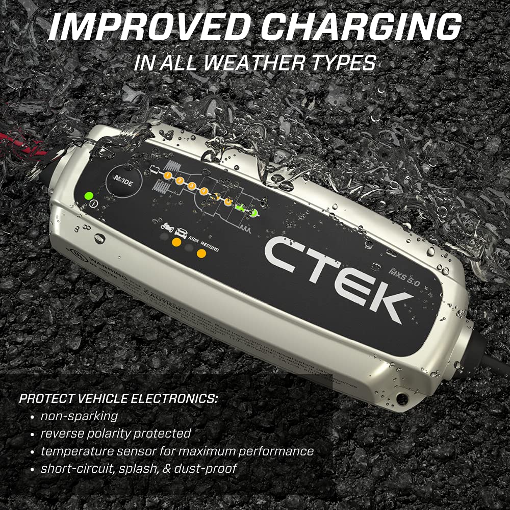 CTEK MXS 5.0 Fully Automatic 4.3A Battery Charger & Maintainer 12V - Multicolor, Model 40-206