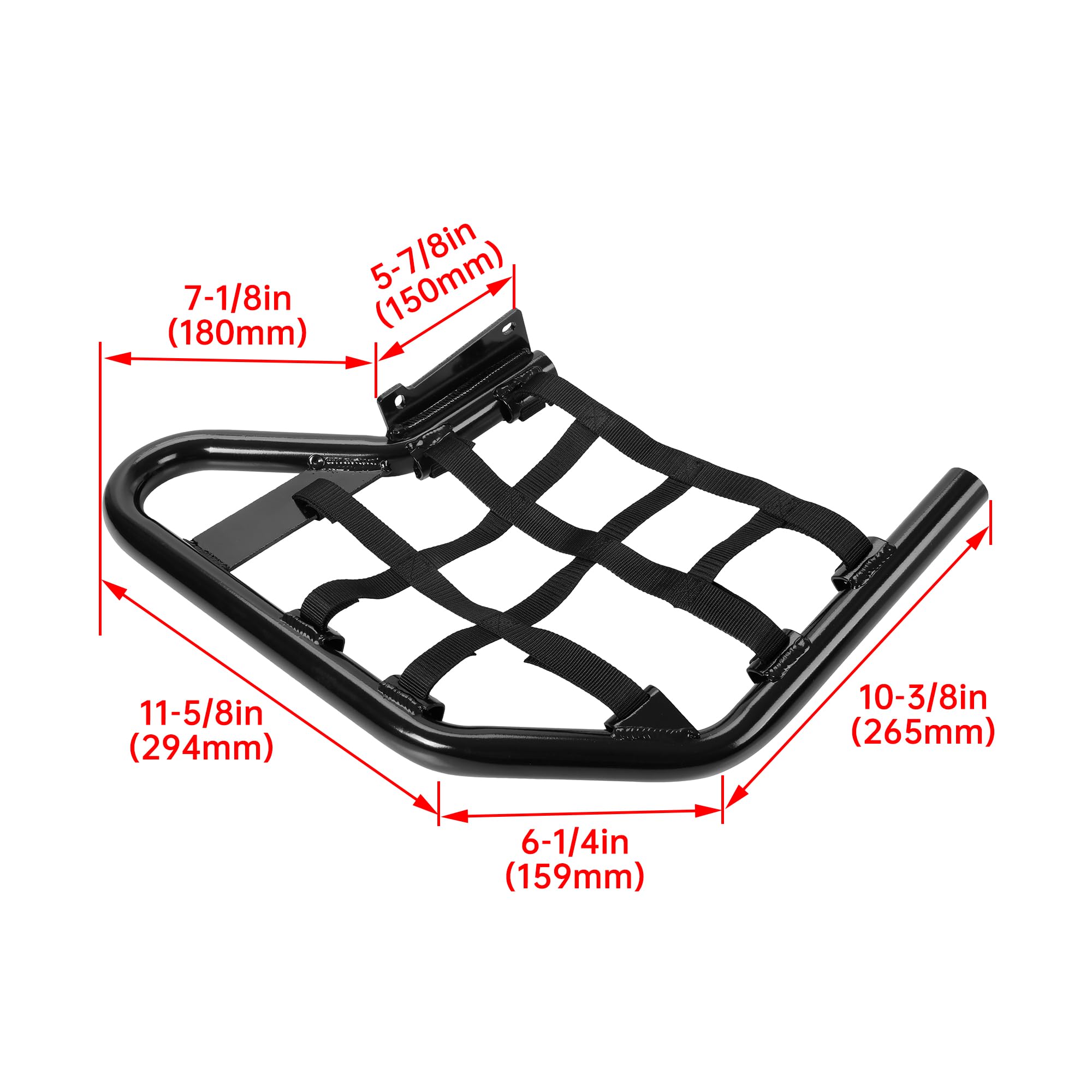 HECASA Nerf Bars for Yamaha Raptor 700 YFM700R, Aluminum, Black Nerf + Black Nets, Model MO-925