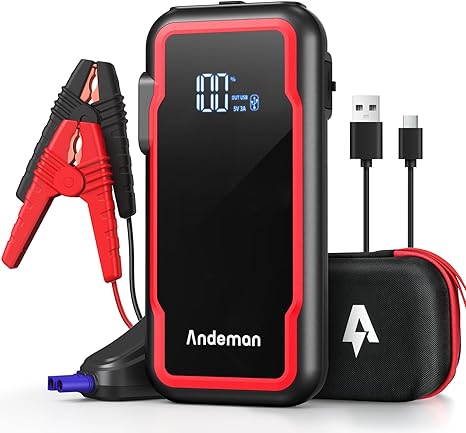 Audewdirect Car Jump Starter 2000A Peak, 20000mAh, 12V Automotive Battery Charger, Power Bank with Quick Charge 3.0 Ports