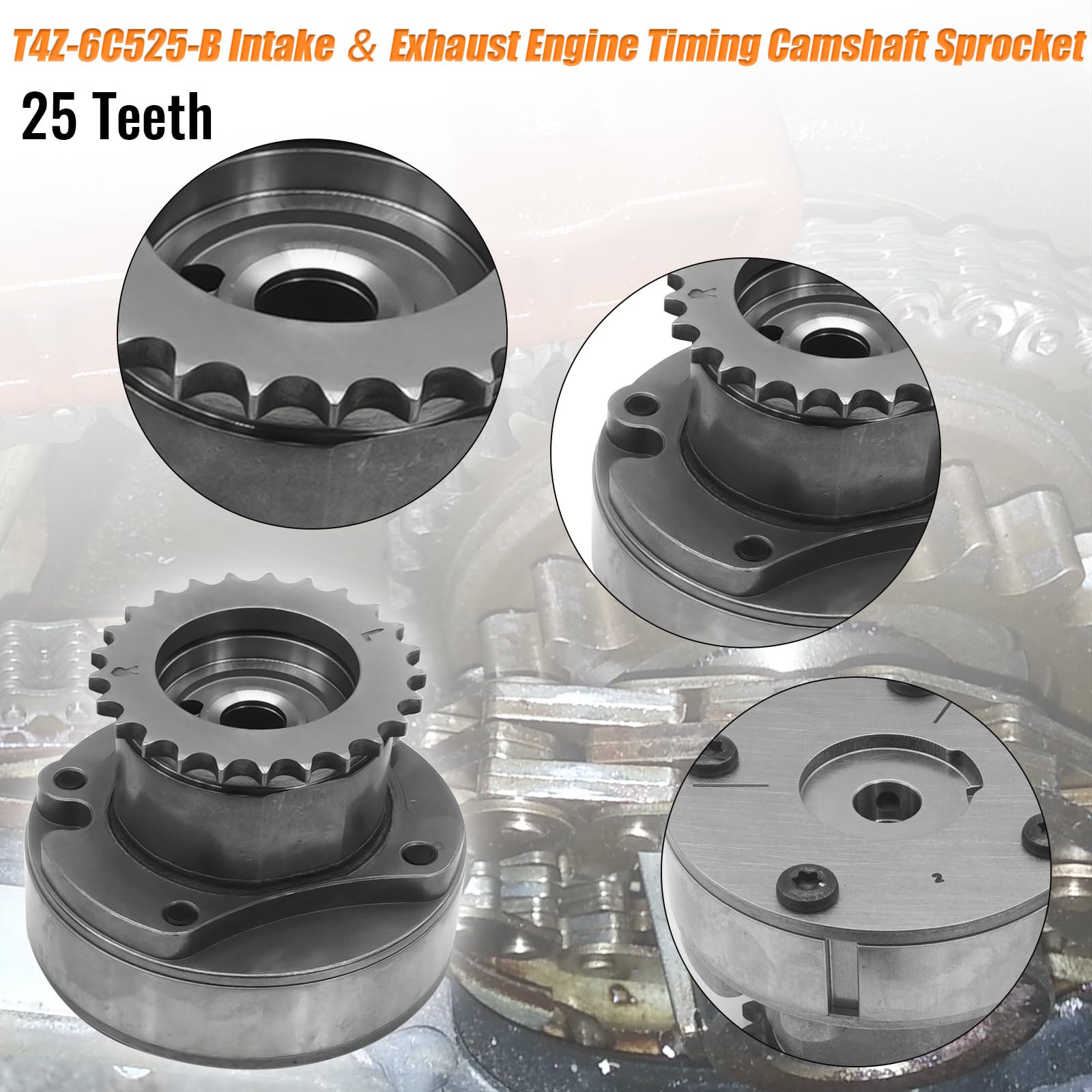 BRNEWKITS 4PCS VVT Cam Phaser Timing Sprocket for Ford 3.5L EcoBoost Engines, Fits Expedition, Mustang, Explorer, Taurus, Navigator, F150
