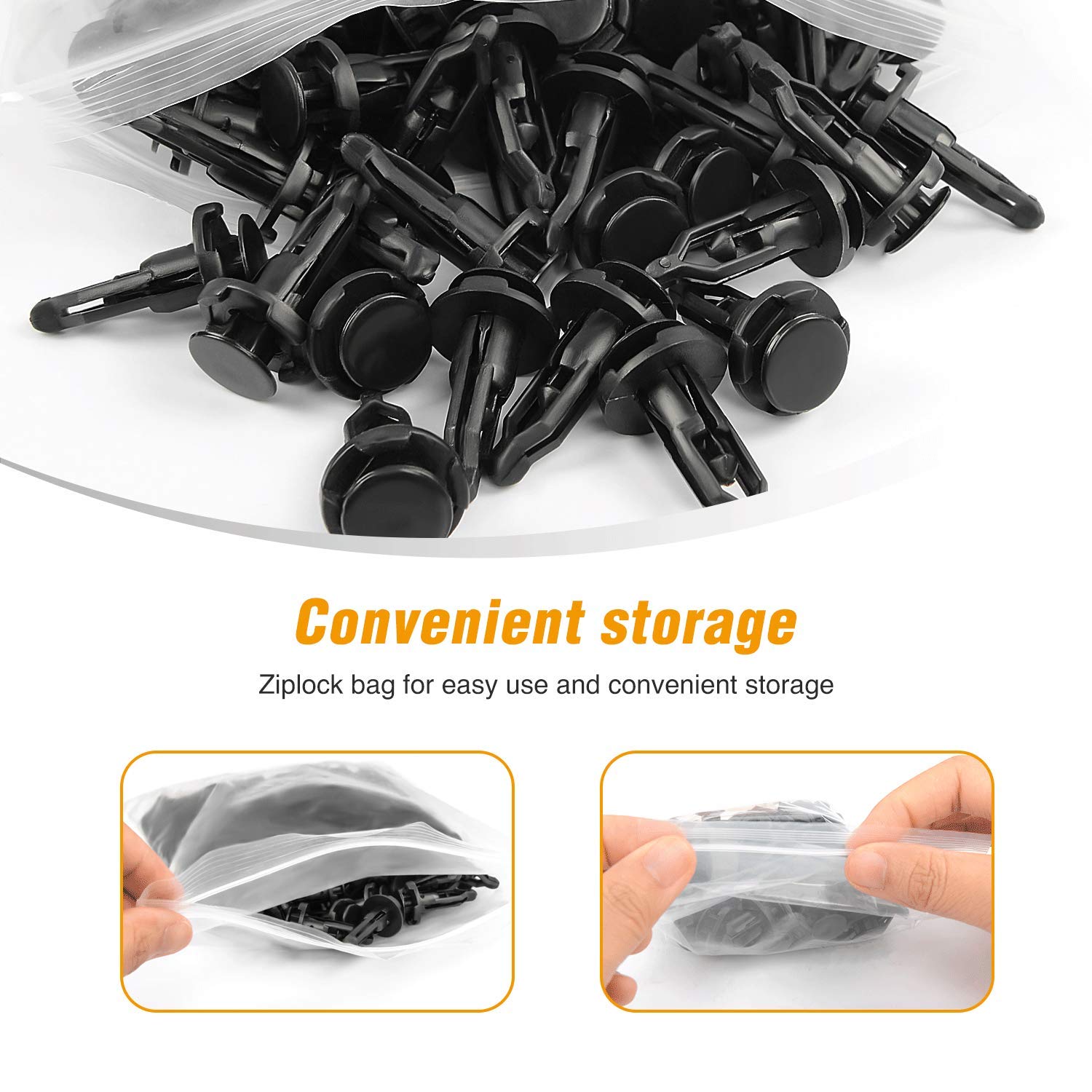 GOOACC 100PCS Nylon Push-Type Automotive Clips Rivet Retainer Fender Bumper Fasteners Clips for Toyota #52161-02020 9mm,1PC Bonu