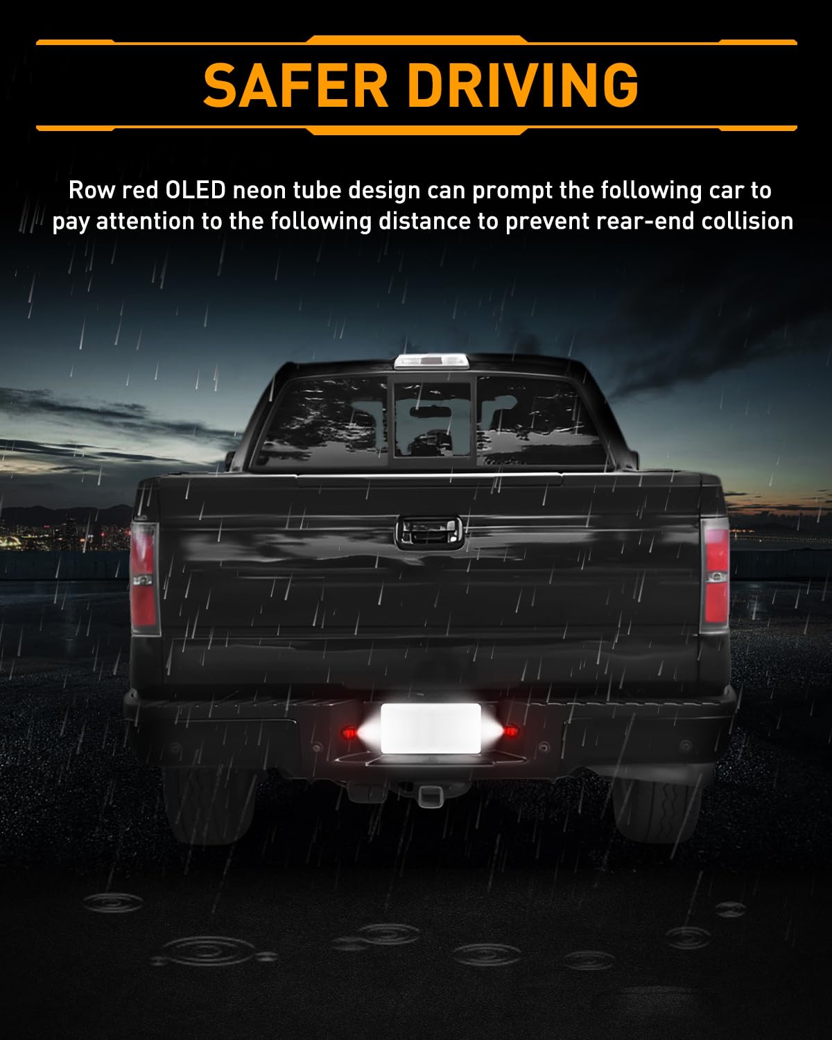Lesauce Led Full License Plate Light Red Oled Neon Pure White Led Tag Lights Lamps Replacement For Ford F150 F250 F350 Super Dut