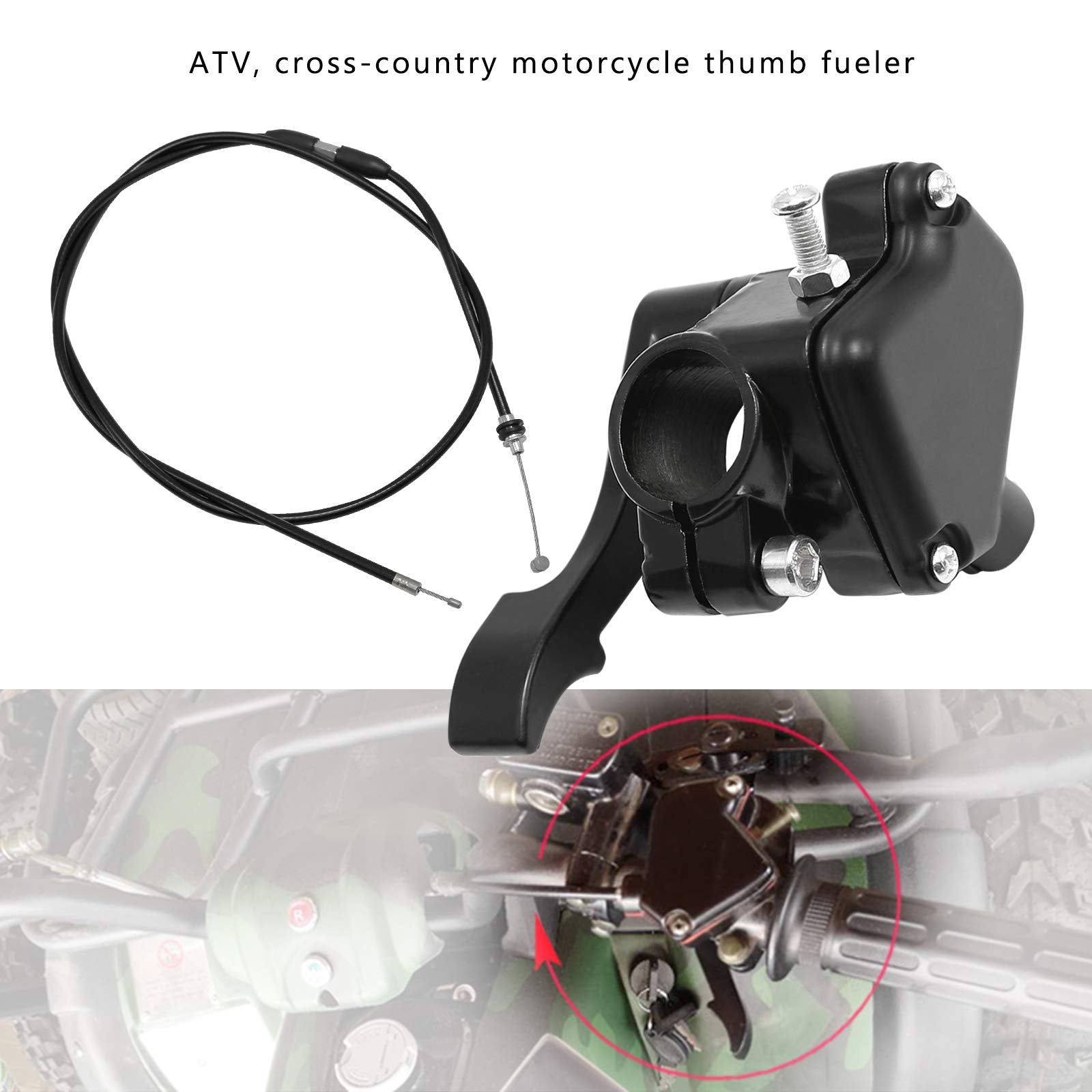Anxingo 7/8'' 22Mm Thumb Throttle Cable Accelerator Control Handle Assembly Replacement For 50Cc - 250Cc Taotao Atv Quad Go Kart