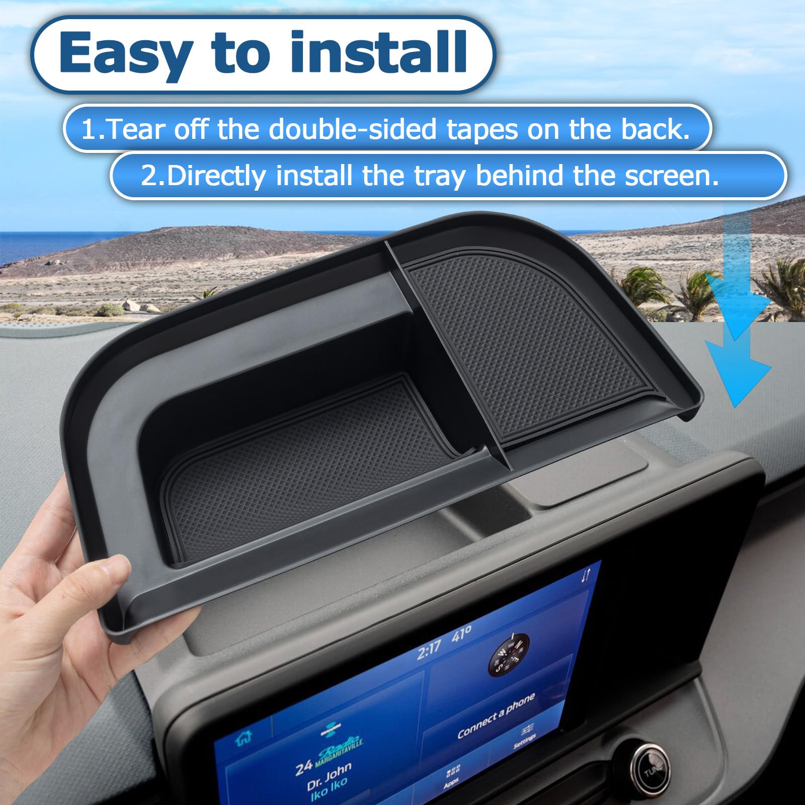Topinstall Dash Compartment Storage Tray Compatible With 2022-2024 Ford Maverick & Hybrid Xl Xlt Lariat Pickup Truck Dashboard C
