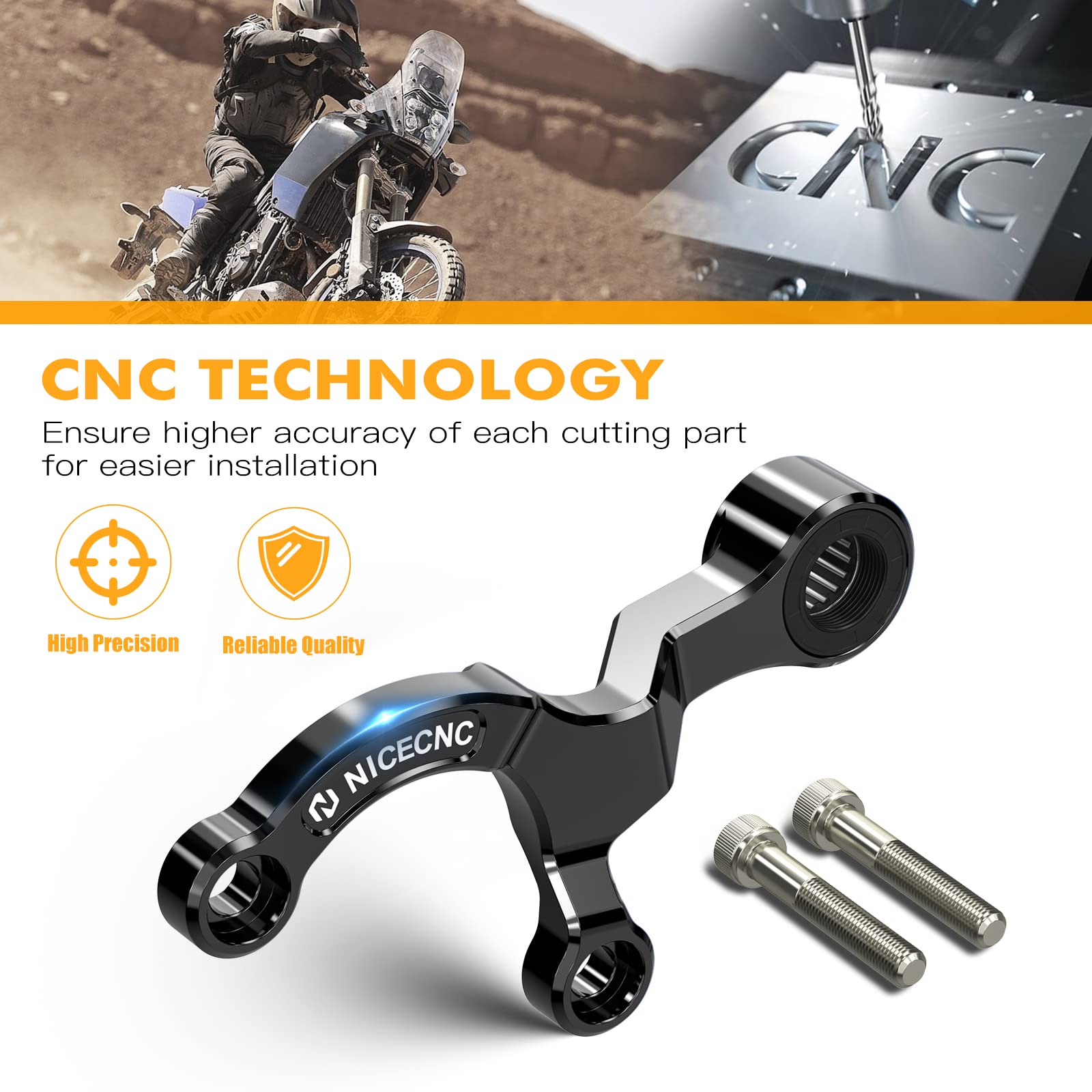 Nicecnc Black Shift Stabilizer Gear Shift Support Compatible With Yamaha Tenere 700/Xtz700 2019-2024,Tenere 700 Rally Edition 2020-2024,Tenere 700 World Raid 2022,Mt-07 2018-2023
