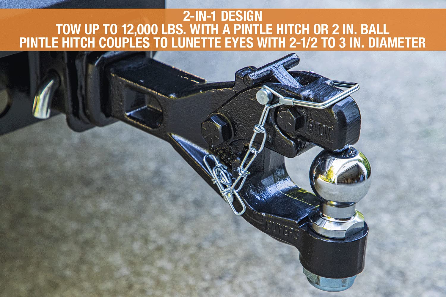 Buyers Products Rm62000 6-Ton Receiver Mount Combination Hitch With 2 Inch Ball , Black