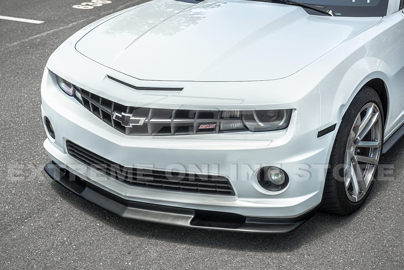 Replacement for 2010-2013 Chevrolet Camaro SS Models | TL1 Style ABS Plastic Primer Black Front Bumper Lower Spoiler Lip Splitte